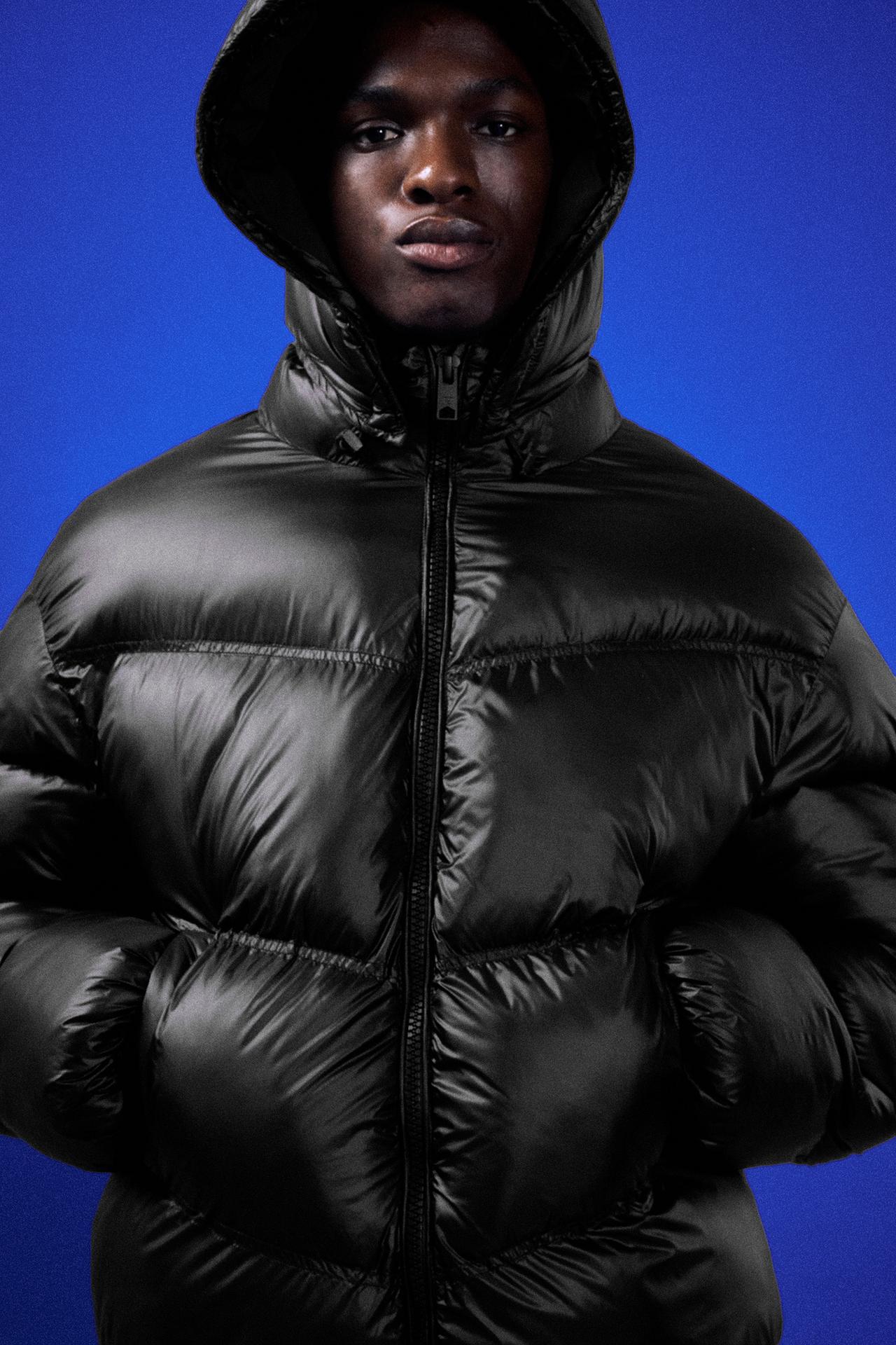 Puffer jacket with shiny finish — Black