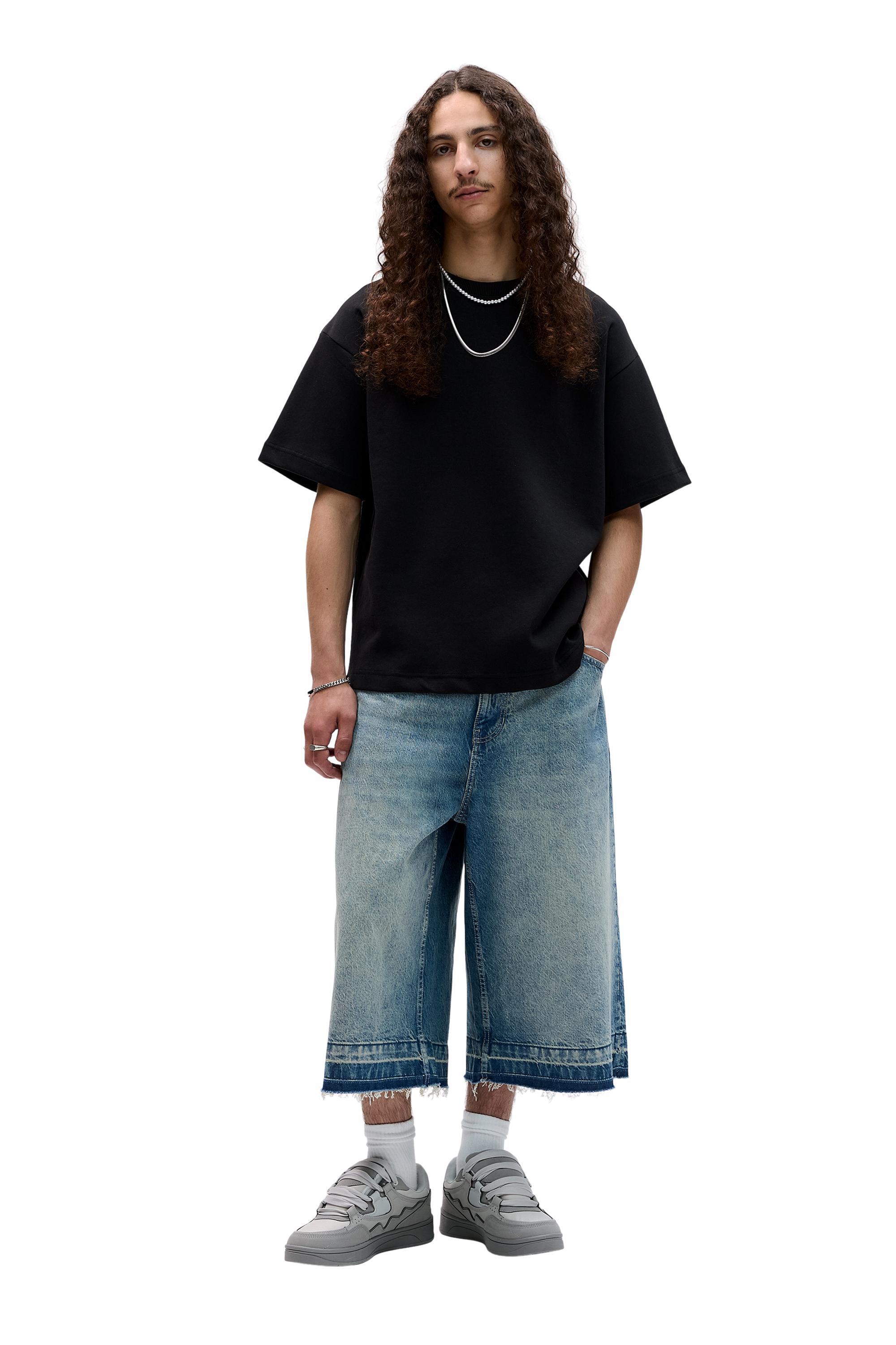 Basic short sleeve sweatshirt — Black