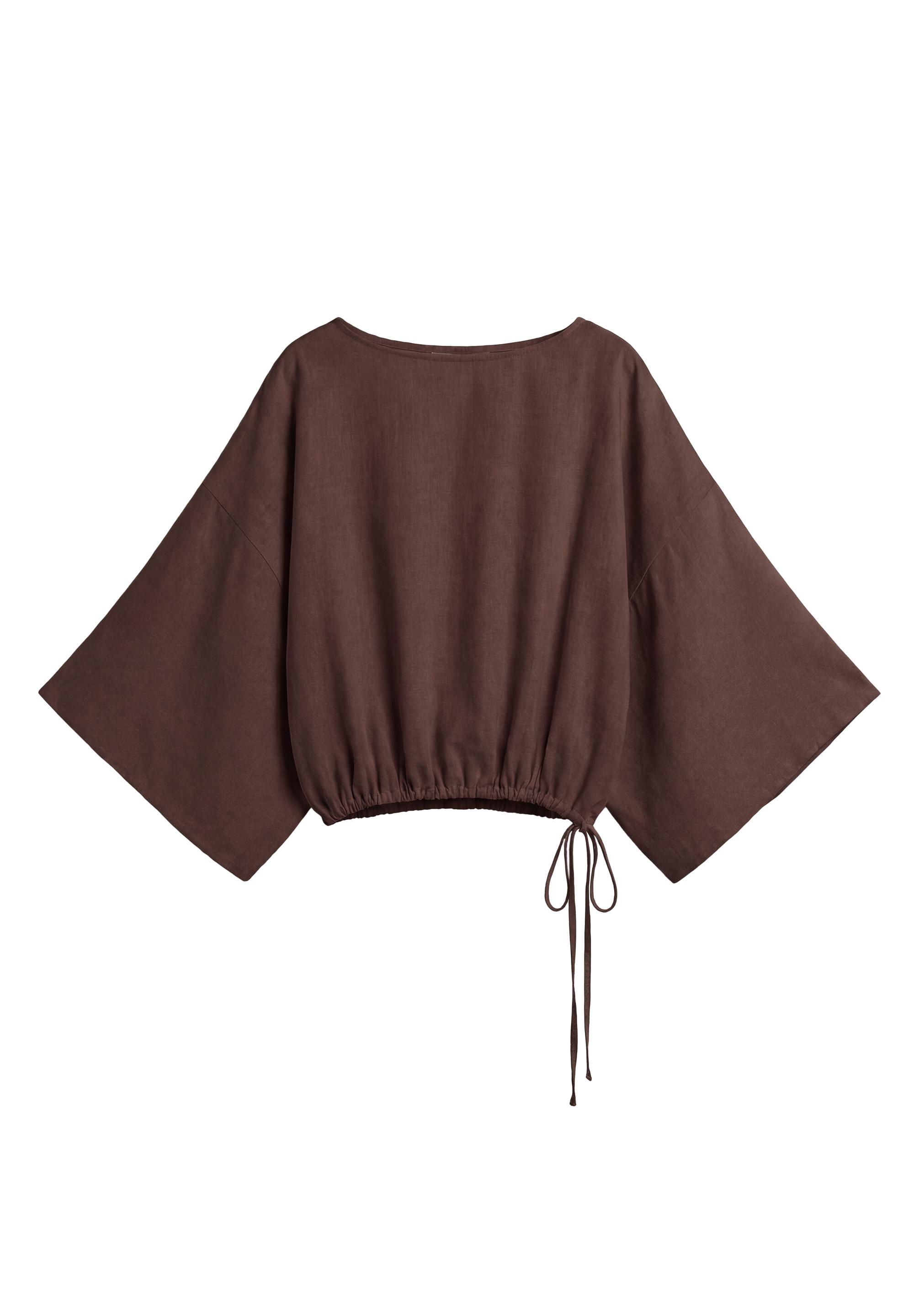 Cape blouse — Brown