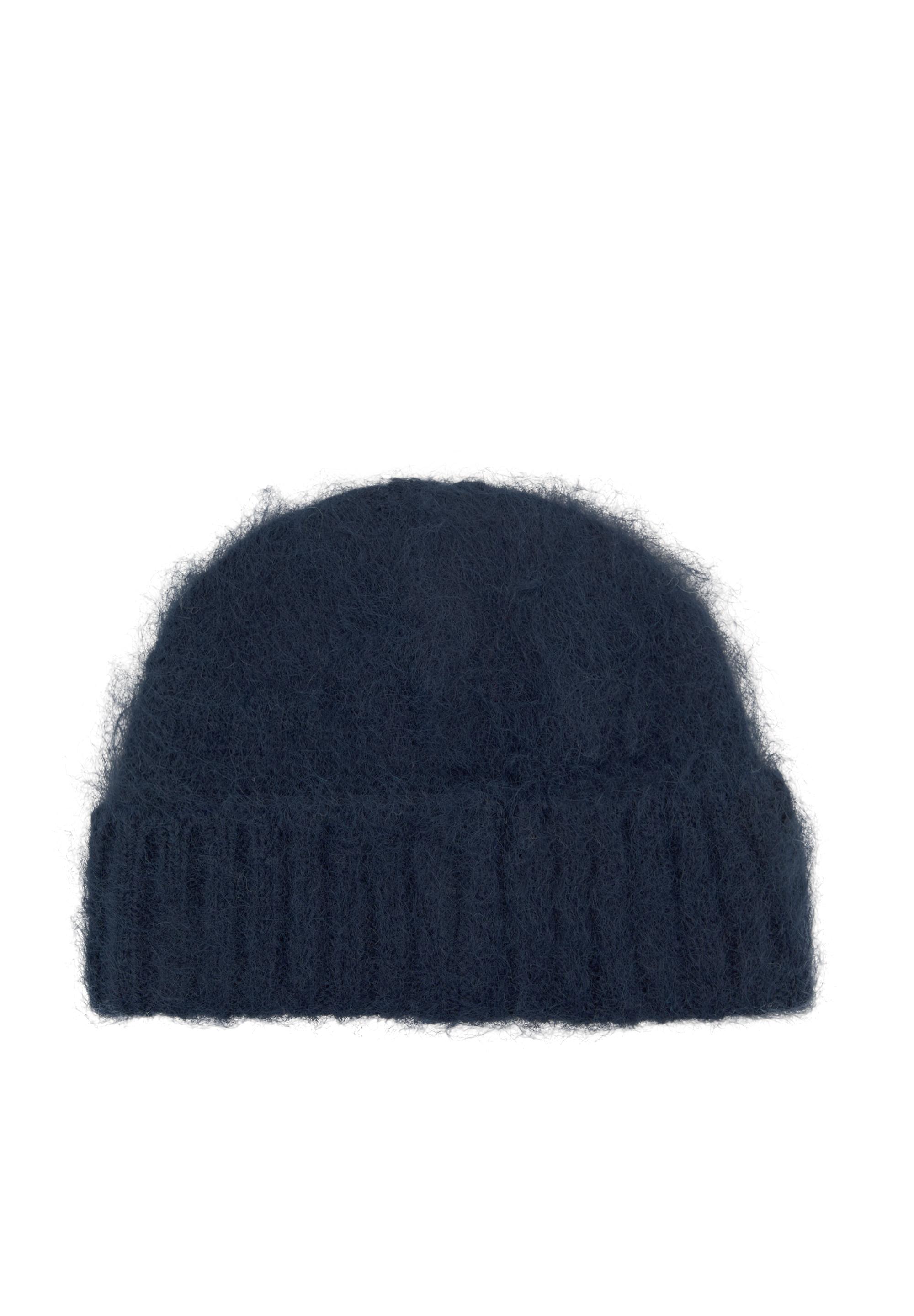 Short Knitted beanie — Dark blue