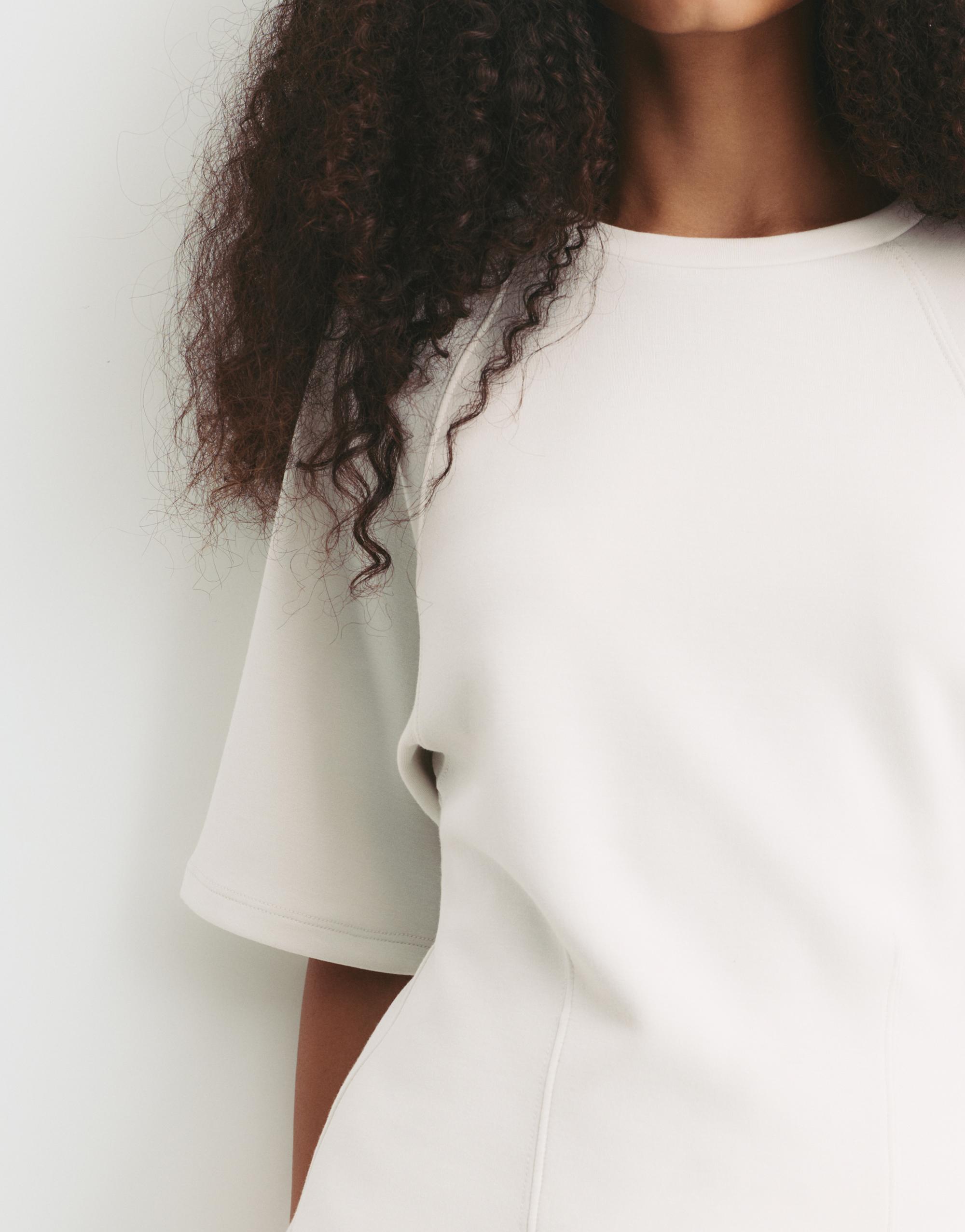 Soft touch short sleeve sweatshirt — Ecru