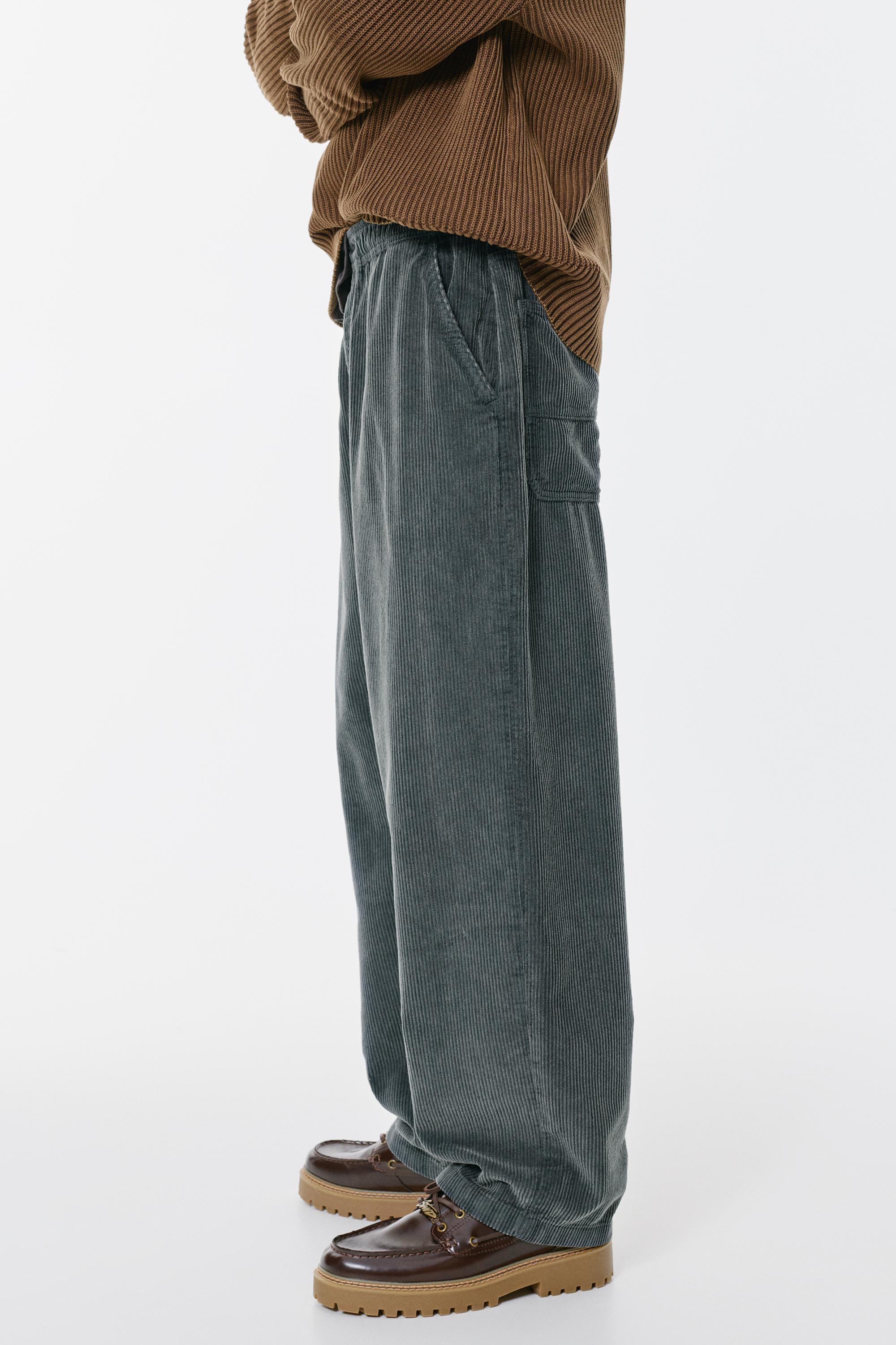 Kordonlu baggy kadife jogger pantolon - Görsel 8