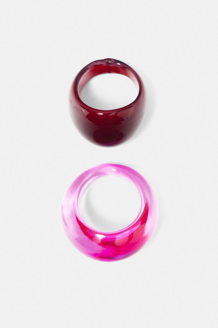 Pack of glass rings — Pink