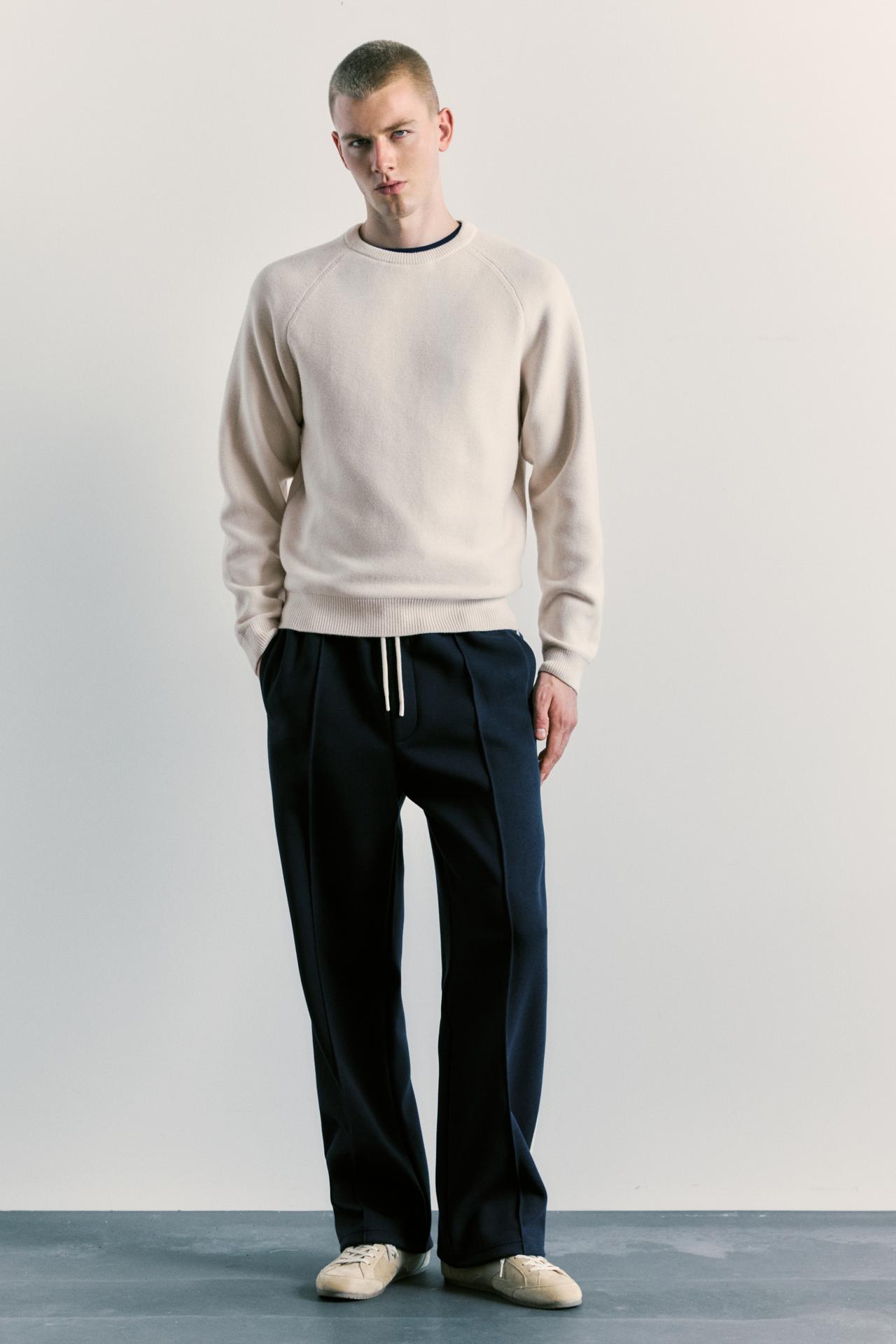 Raglan sleeve knit jumper — Off white