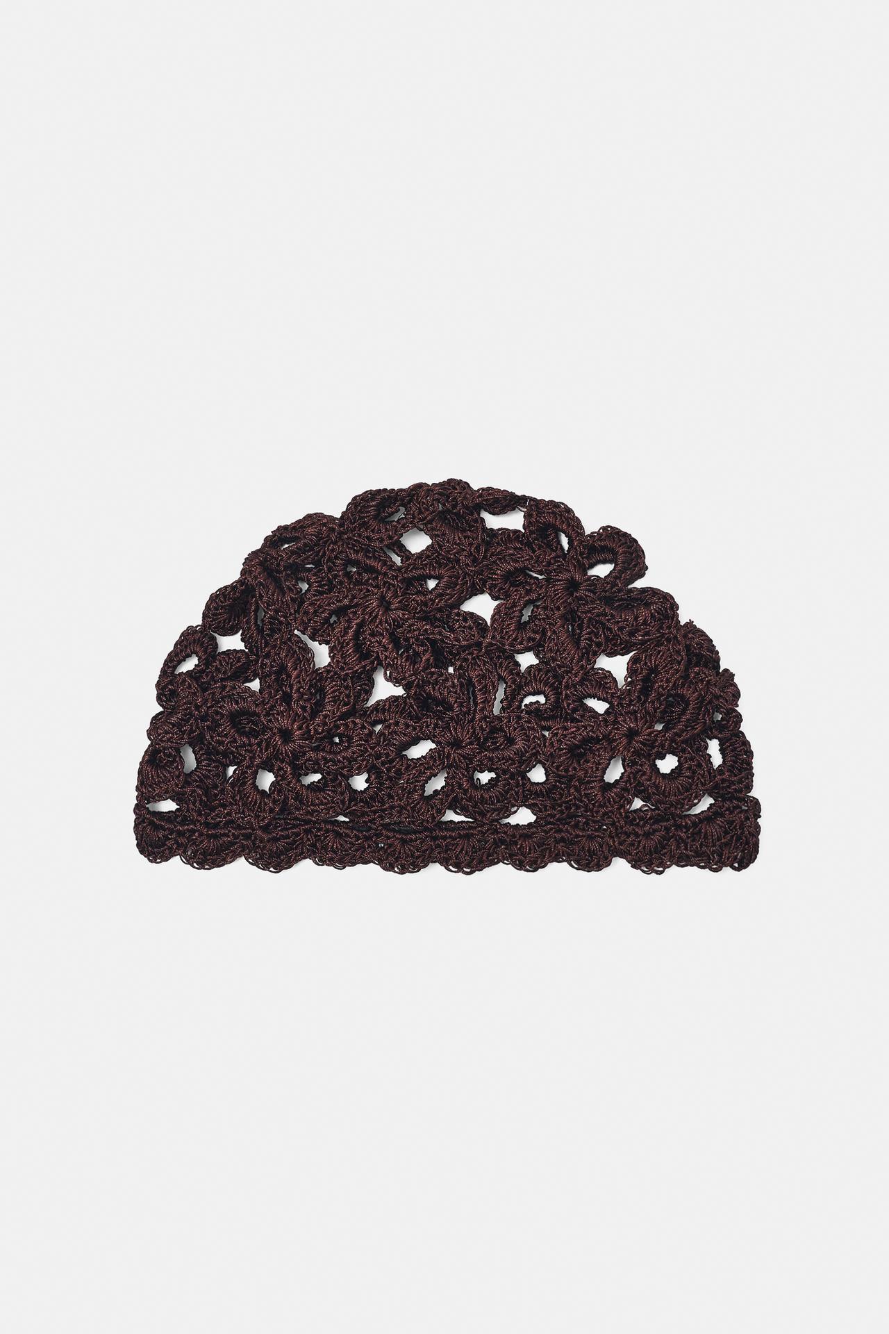 Crochet skullcap hat — Chocolate