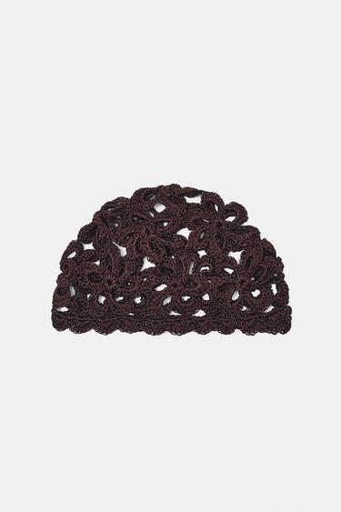 Crochet skullcap hat — Chocolate 1