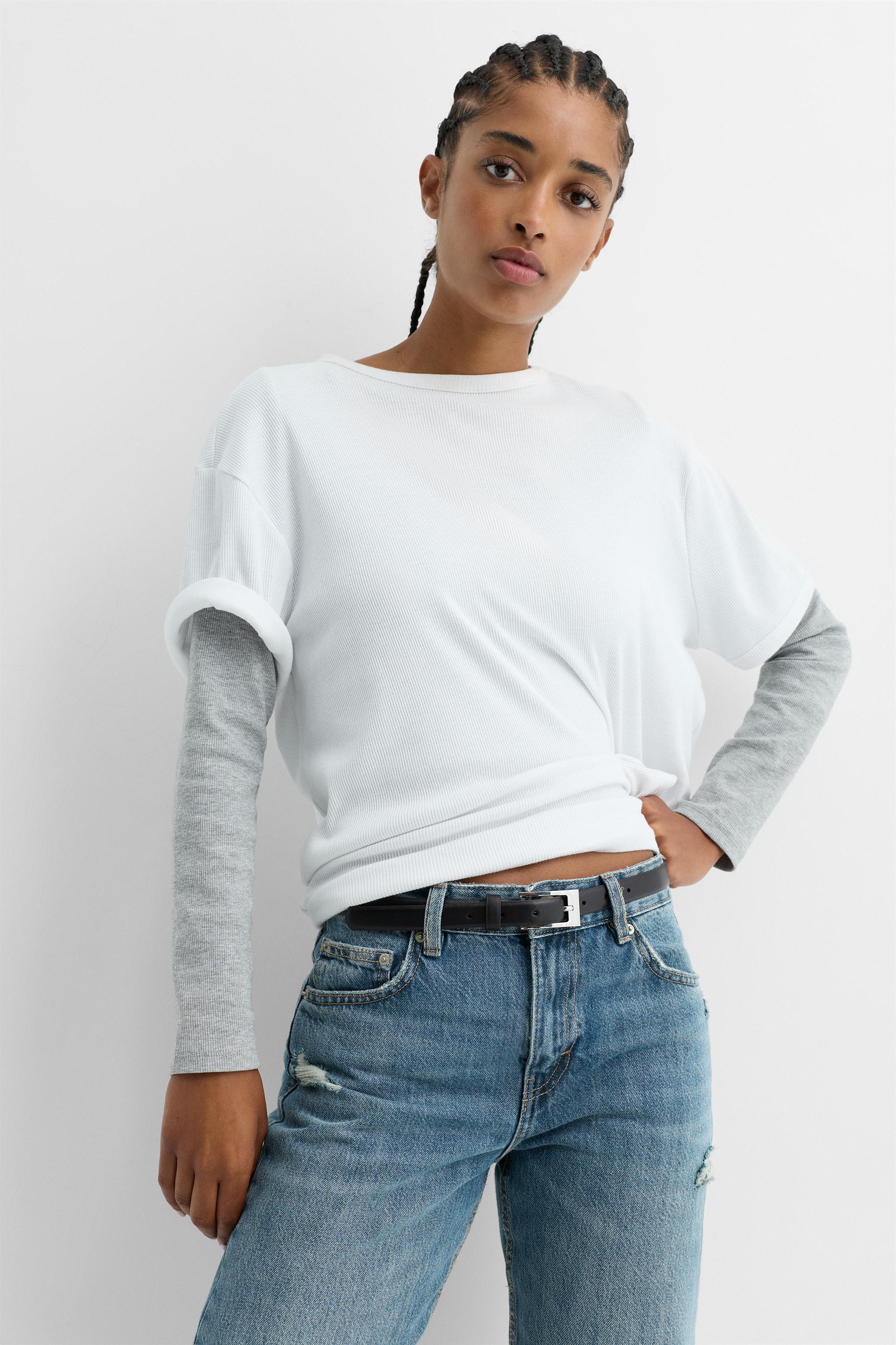 Schmaler Gürtel Mit Rechteckiger Schnalle