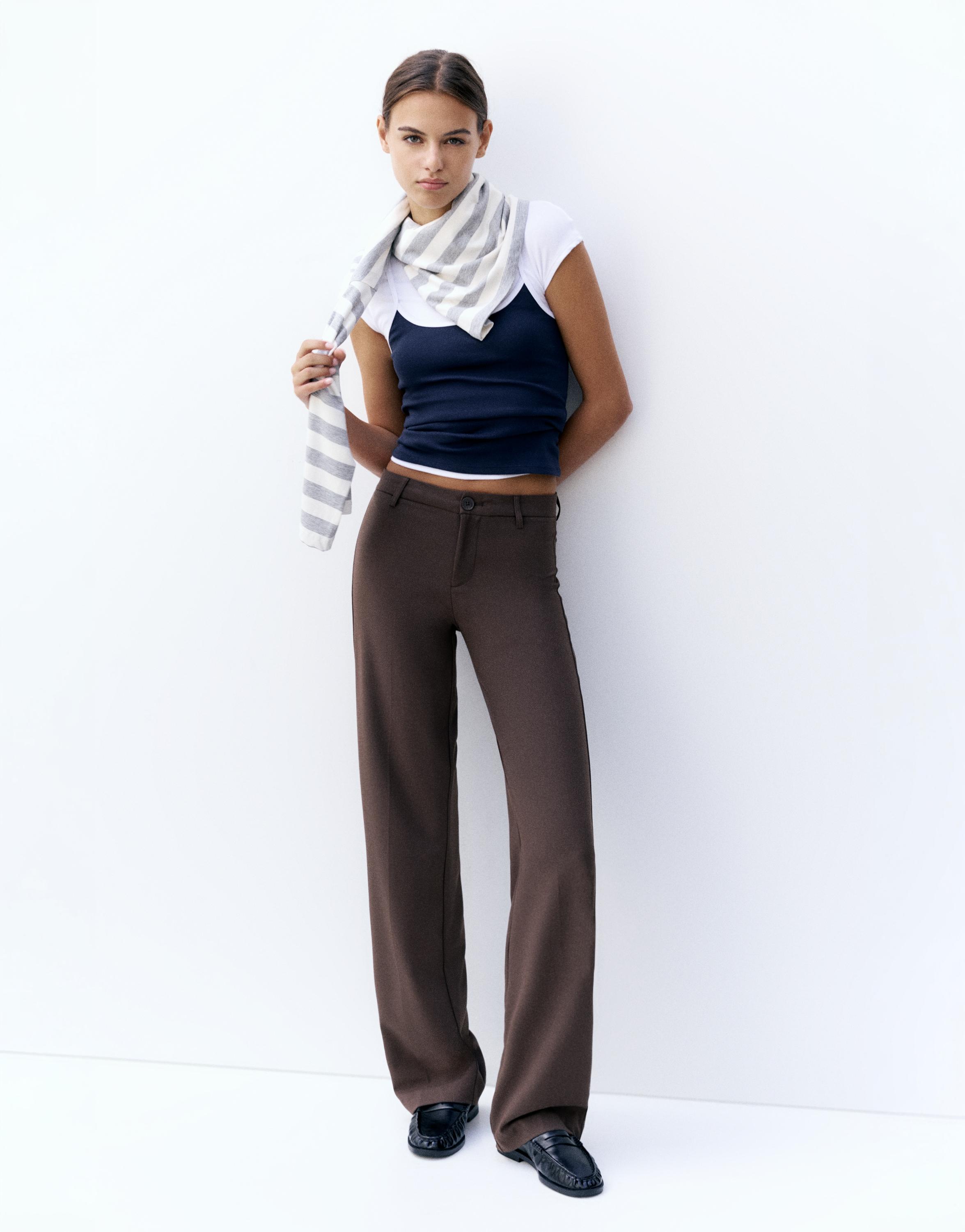 Straight-leg smart trousers — Brown