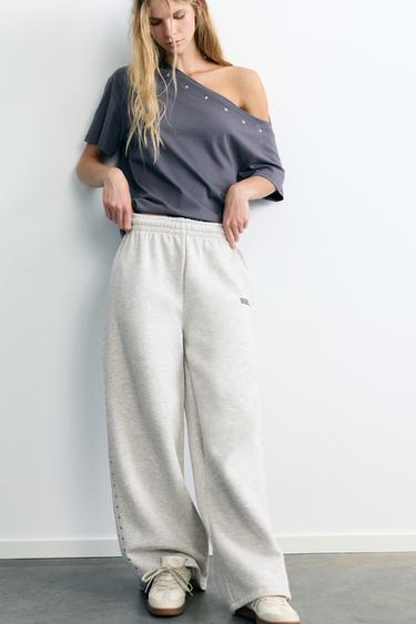 Studded joggers — Grey marl 1