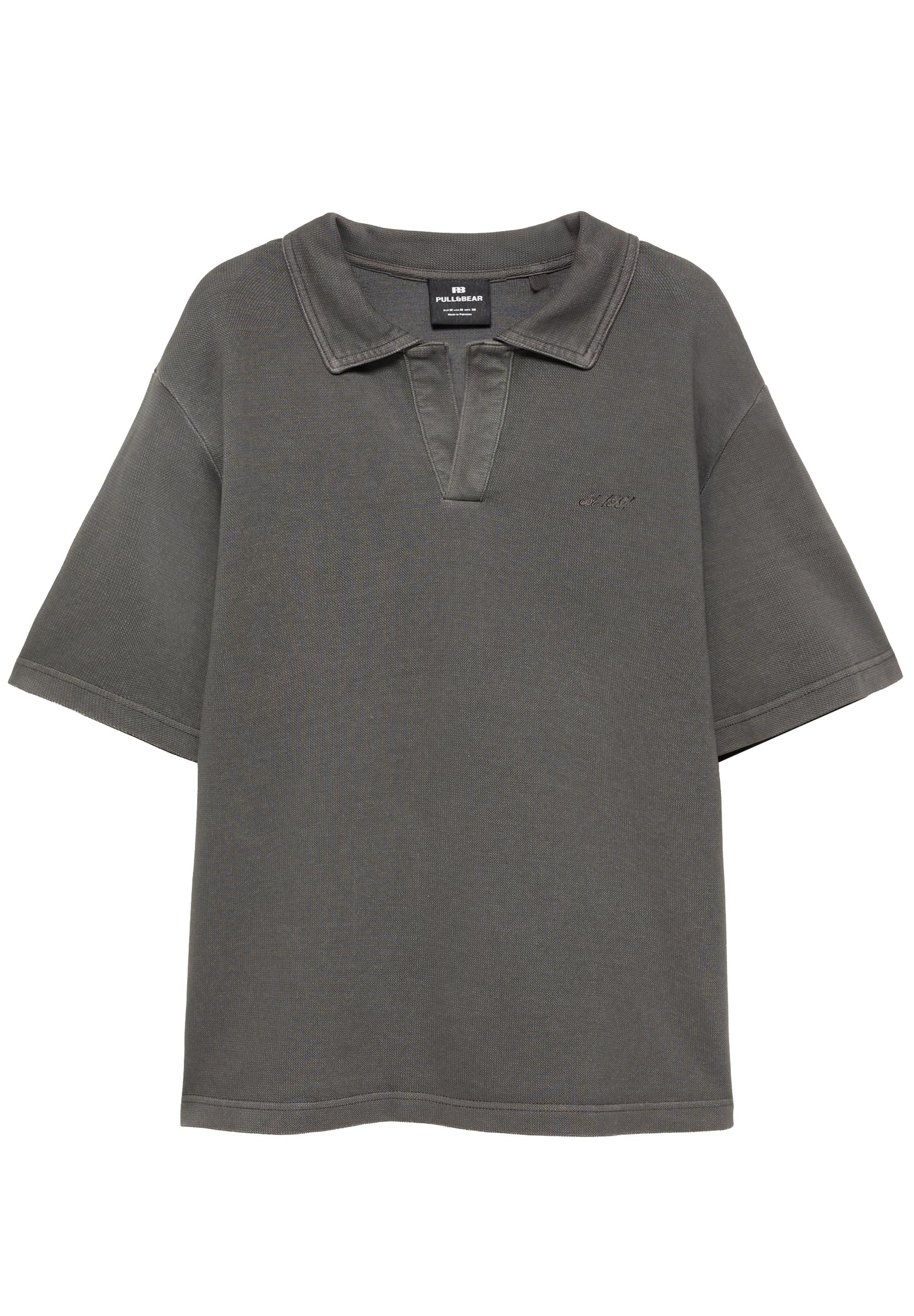 Short sleeve piqué polo shirt — Anthracite grey
