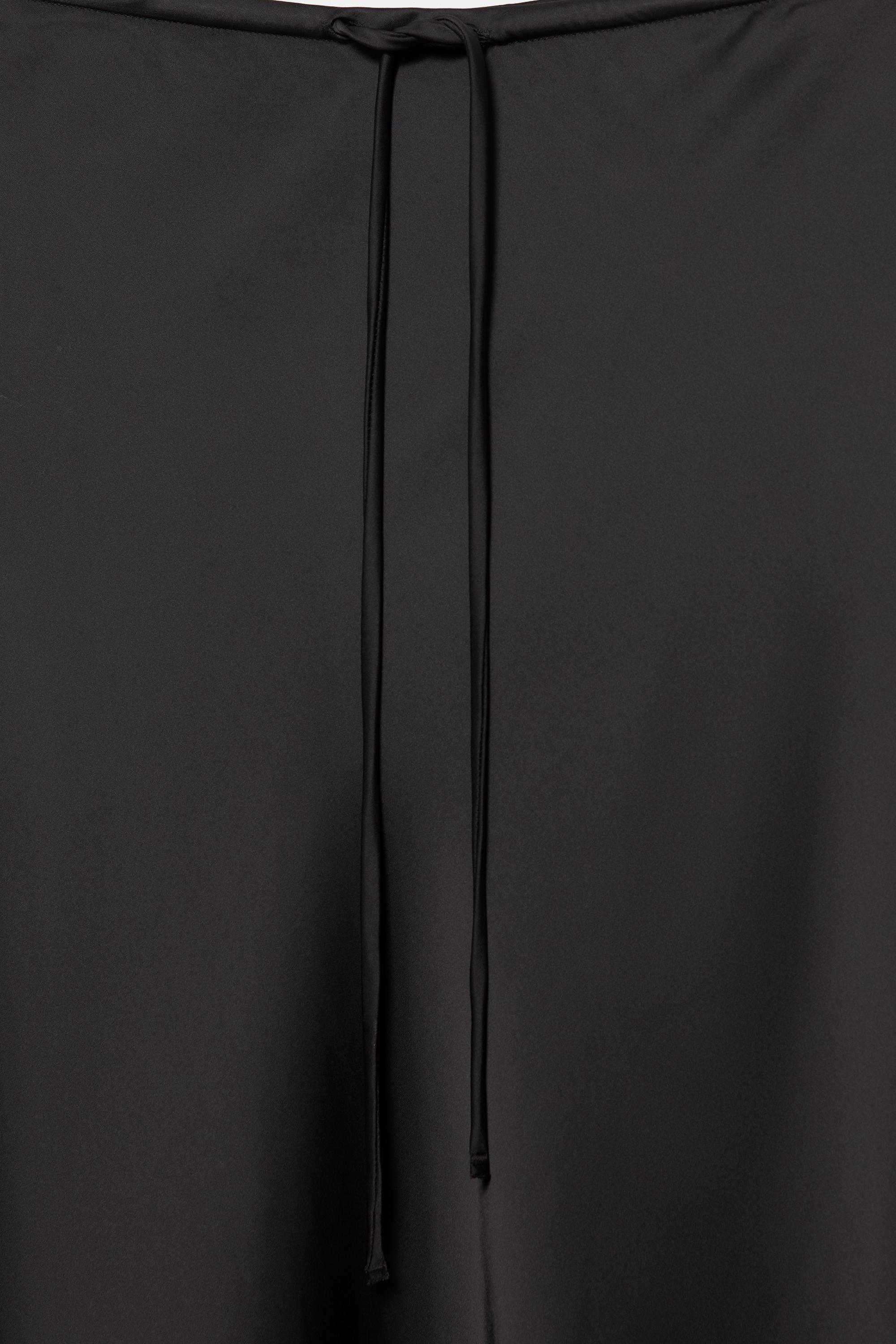 Satin midi skirt — Black