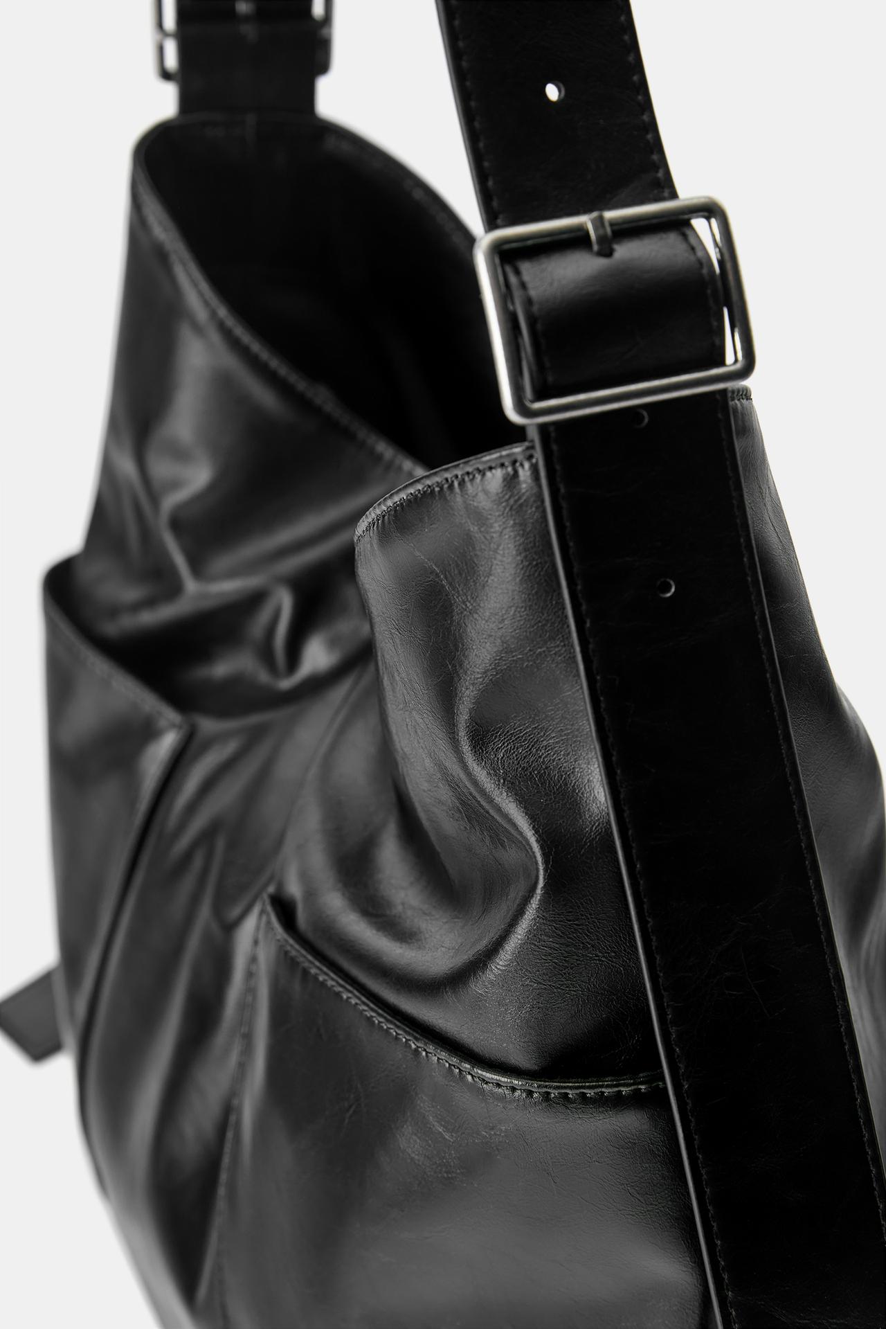 Strappy tote bag — Black