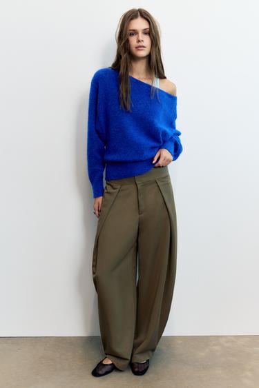 Asymmetric knit jumper — Deep blue 4