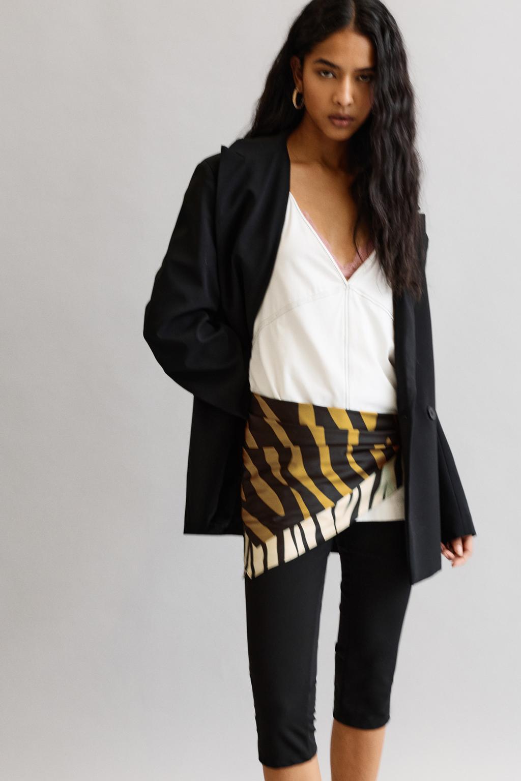 Zebra print satin scarf PULL&BEAR - Main Image