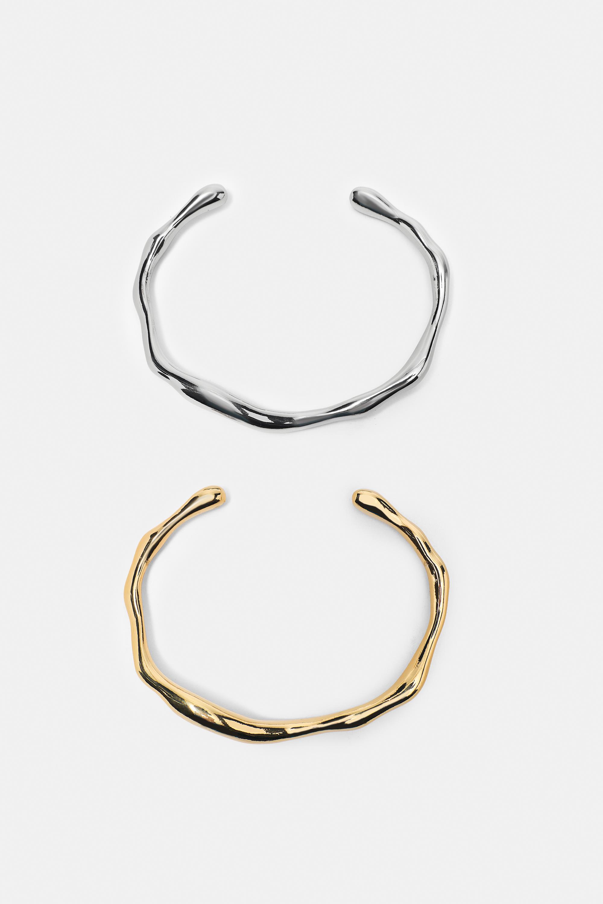 Pack of 2 metallic bracelets — Silver