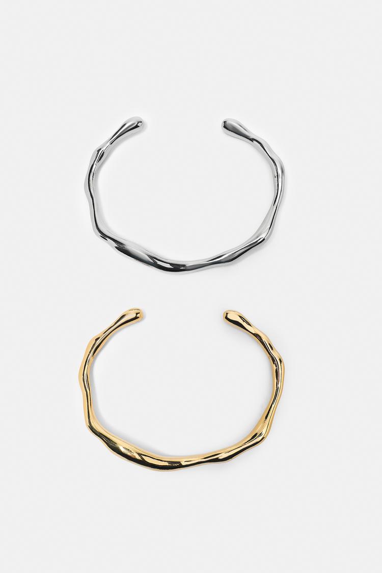 Pack of 2 metallic bracelets — Silver