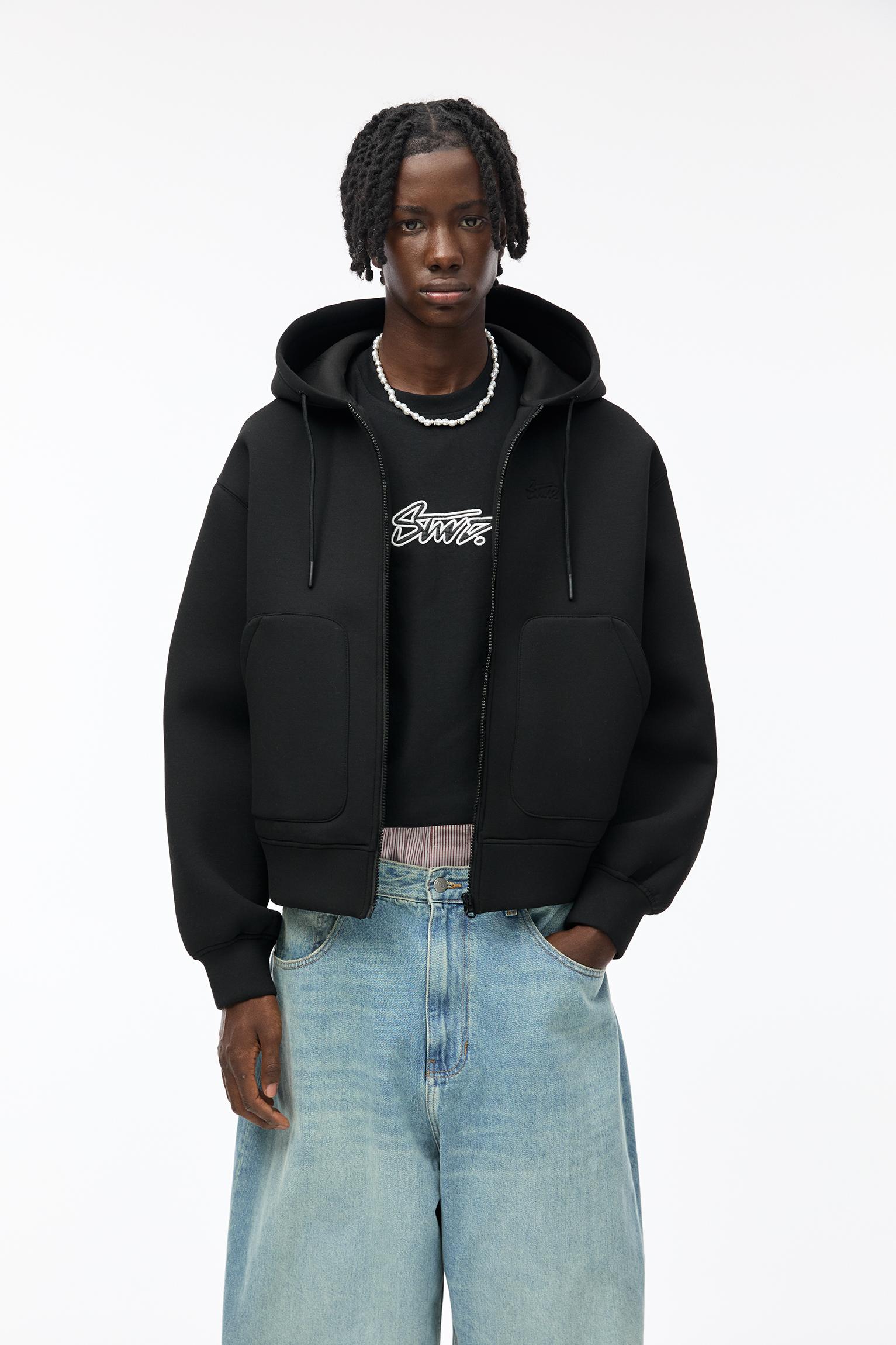 STWD neoprene effect hooded jacket pull bear