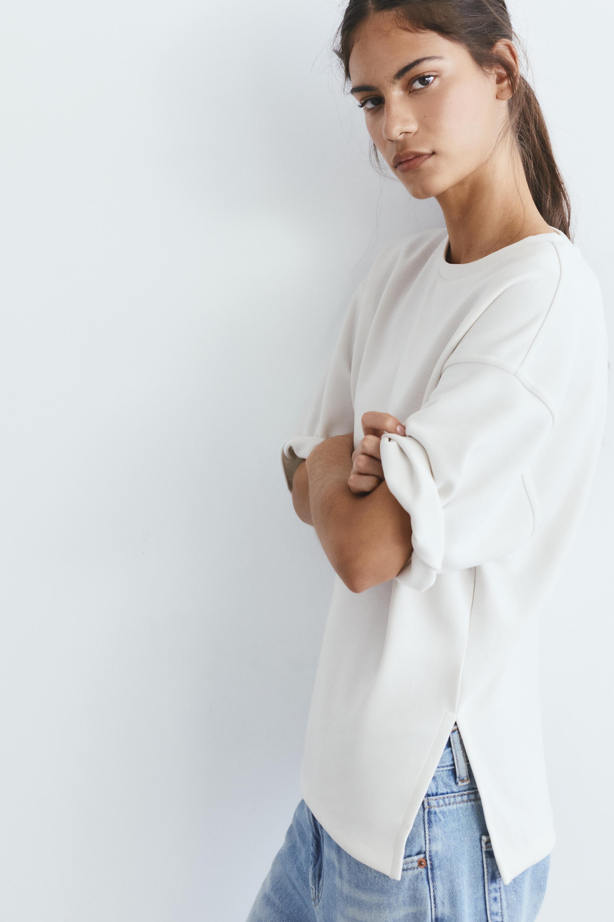 Soft-touch short sleeve T-shirt — Ecru