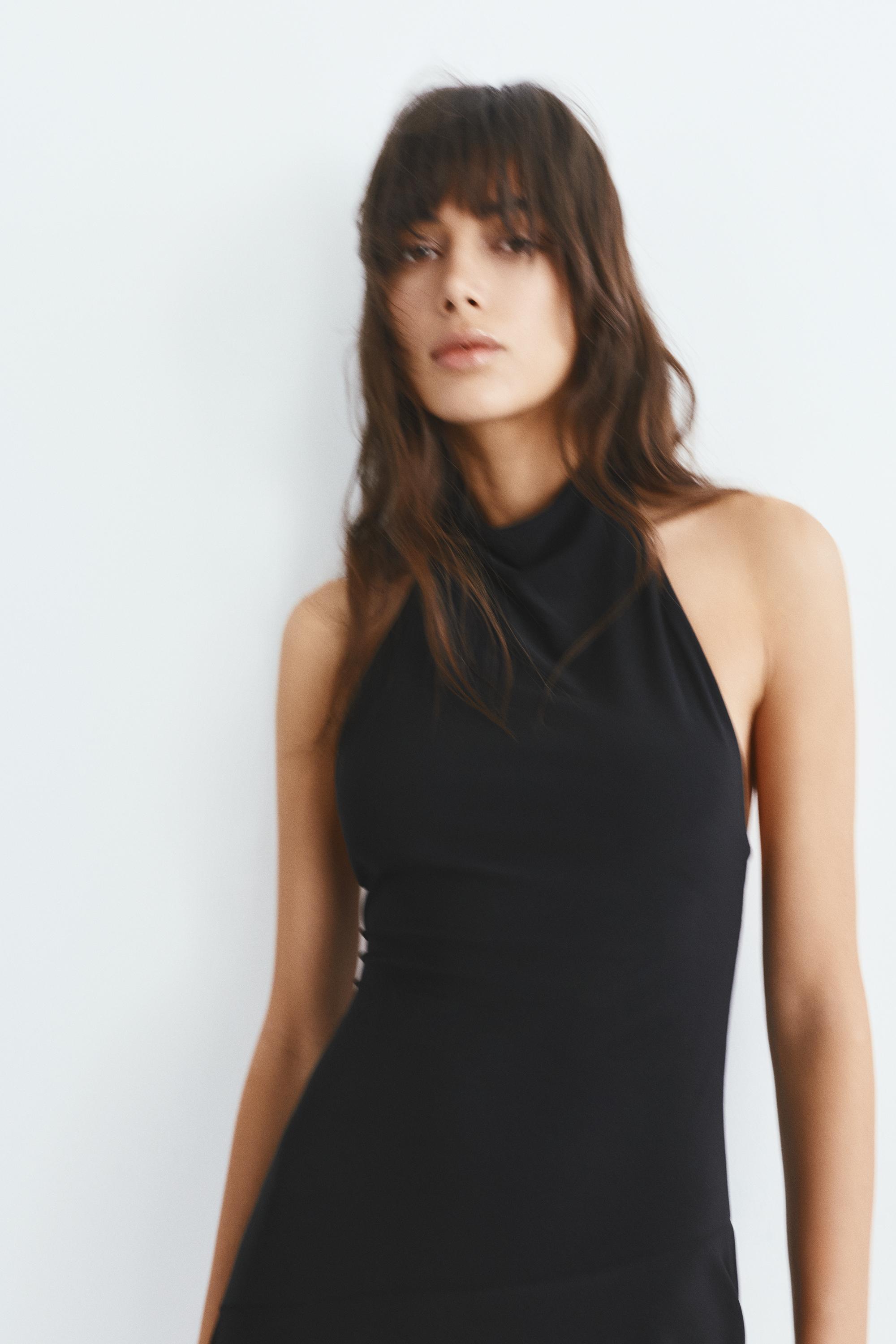Short halter dress — Black