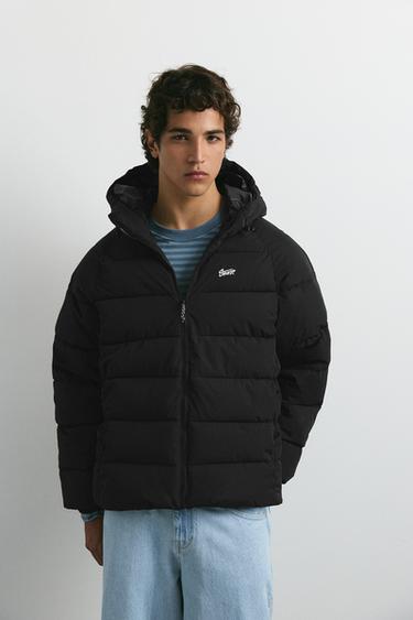 STWD hooded puffer jacket — Black 2