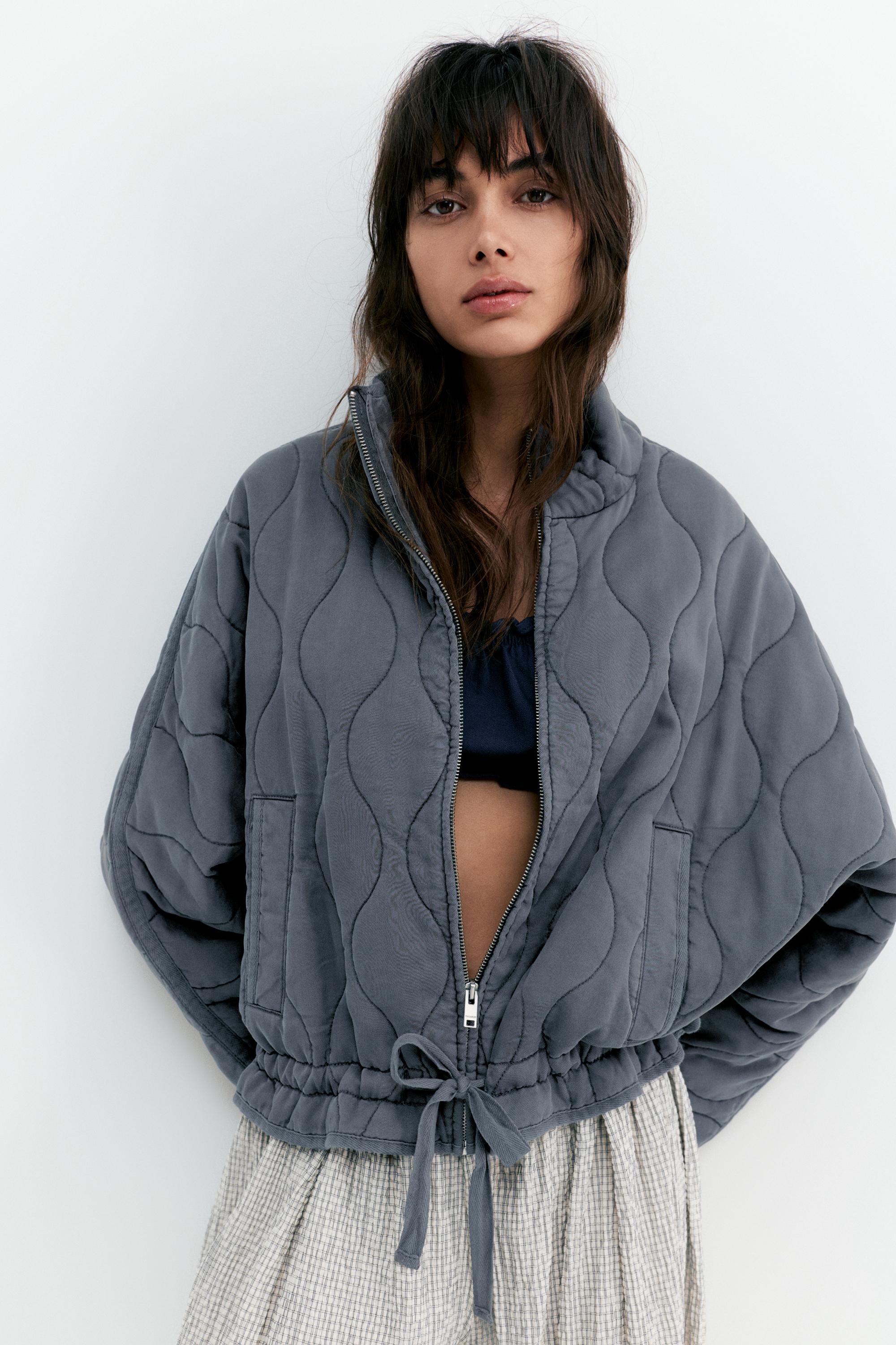 Dik yaka şişme mont - Görsel 11