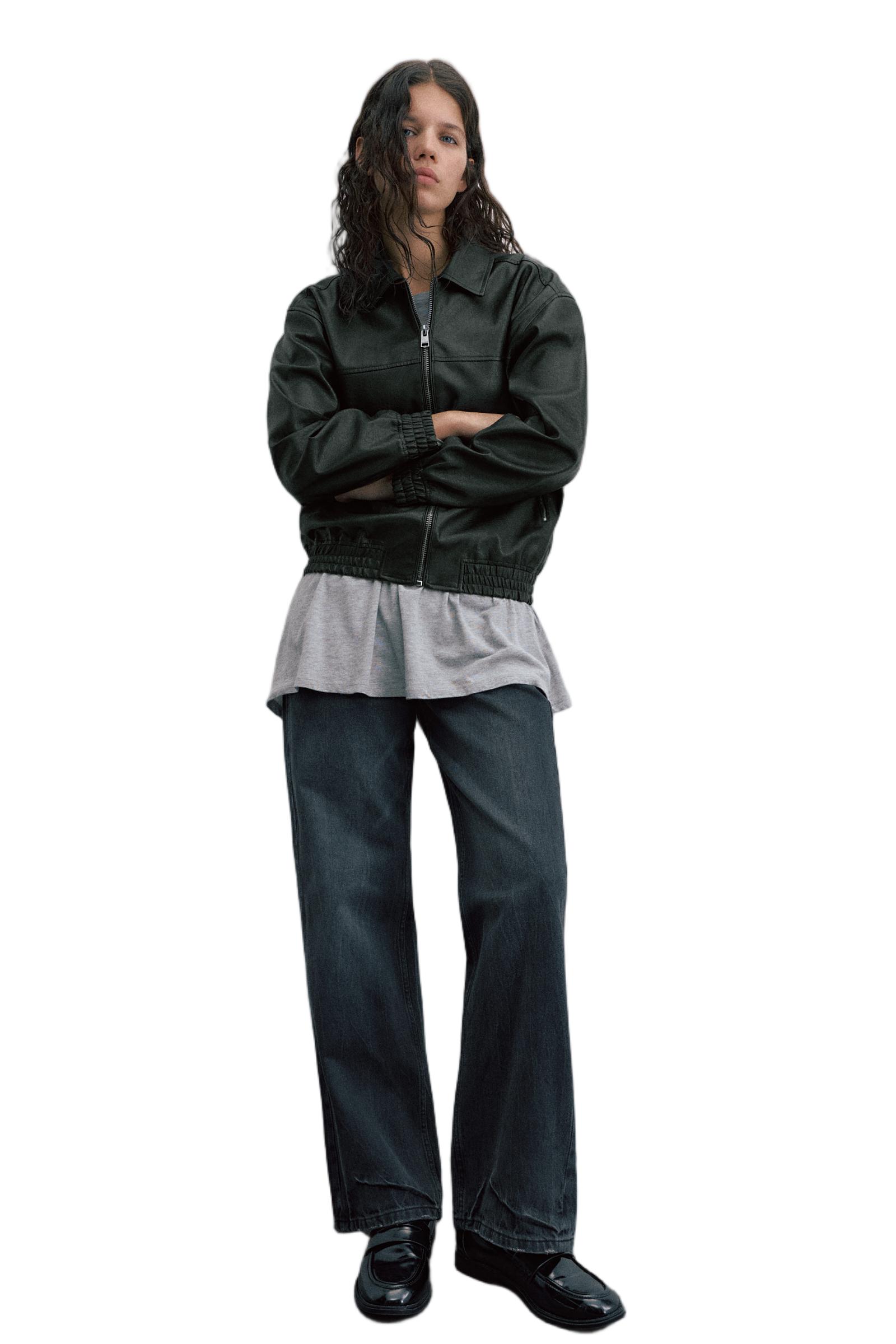 Suni Deri Baba Kesim Ceket - Görsel 14