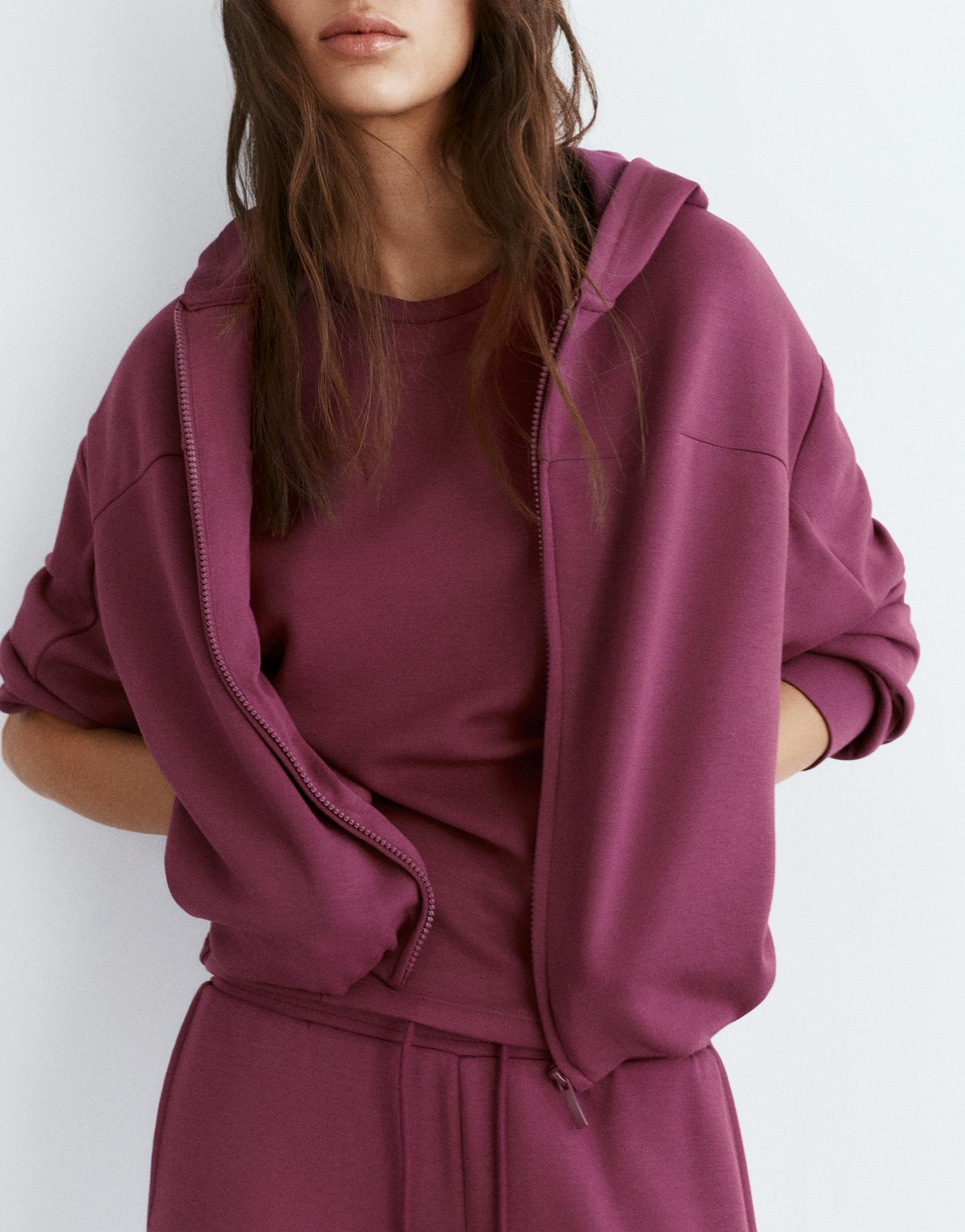 Soft touch hooded sweatshirt — Eggplant