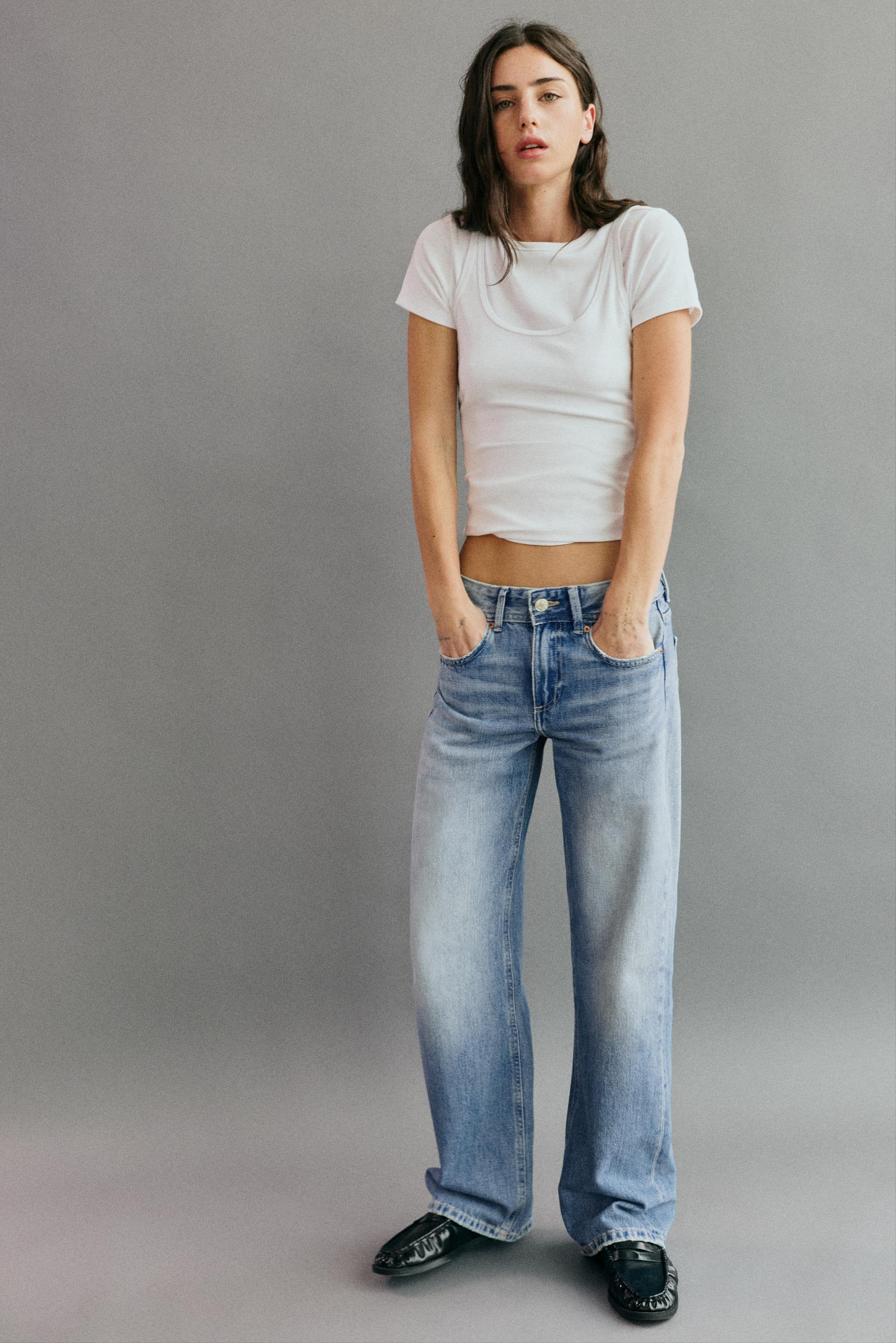 Low-rise straight-leg jeans — Indigo