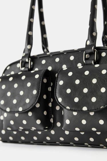 Polka dot multipocket shoulder bag — Black 4