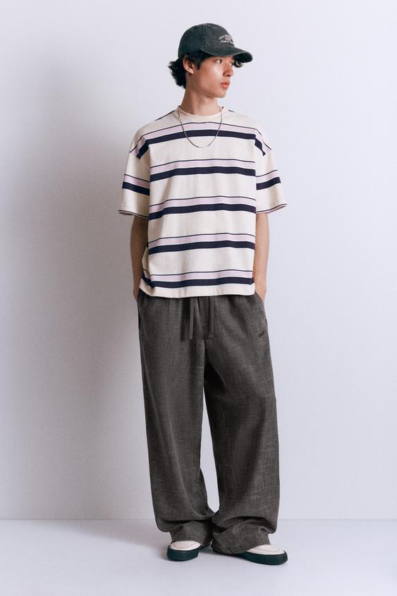 Pantaloni jogger neri in misto cotone oversize fit B.ANGEL da Uomo