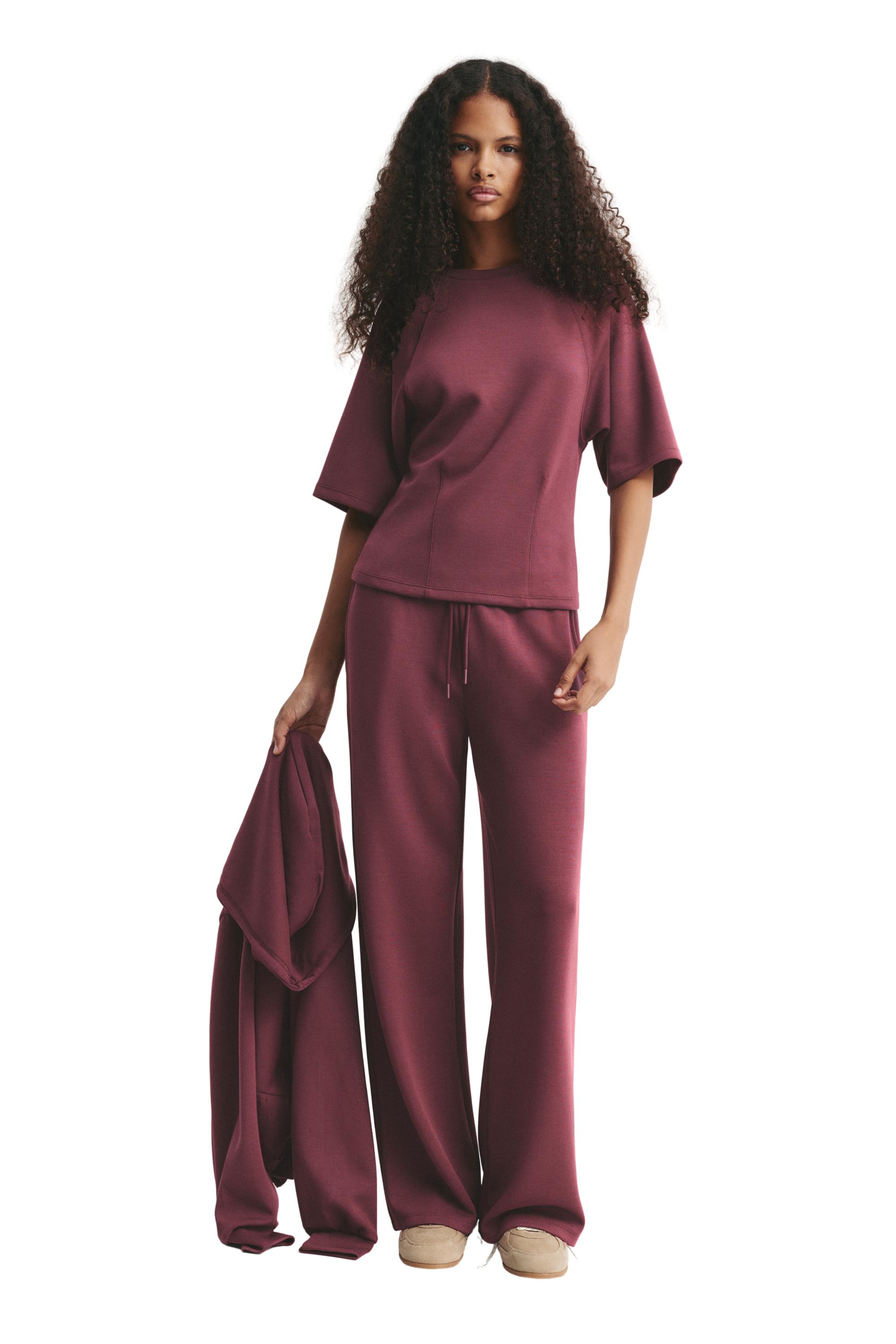Soft touch short sleeve sweatshirt — Eggplant