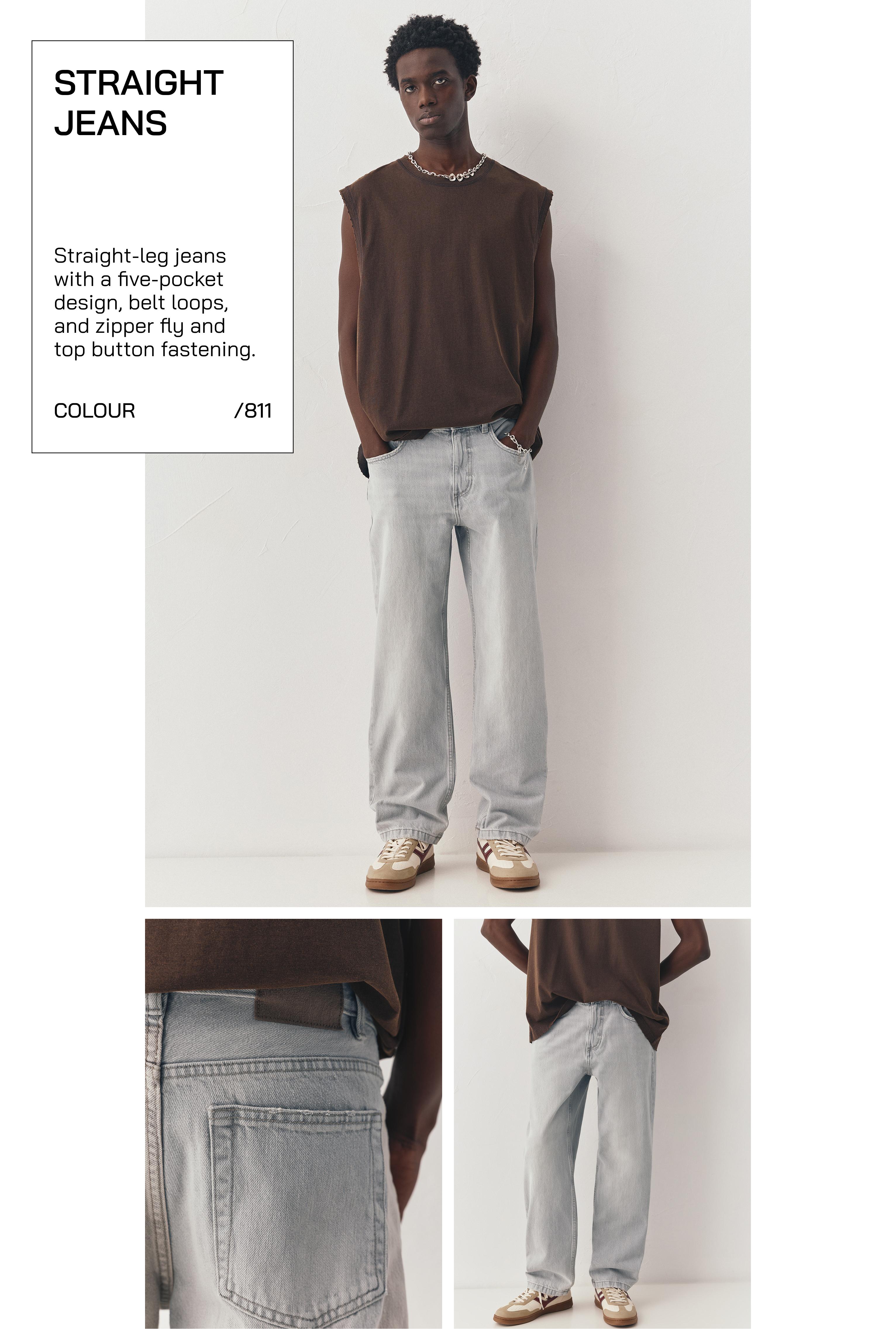 Straight-leg jeans — Pale grey