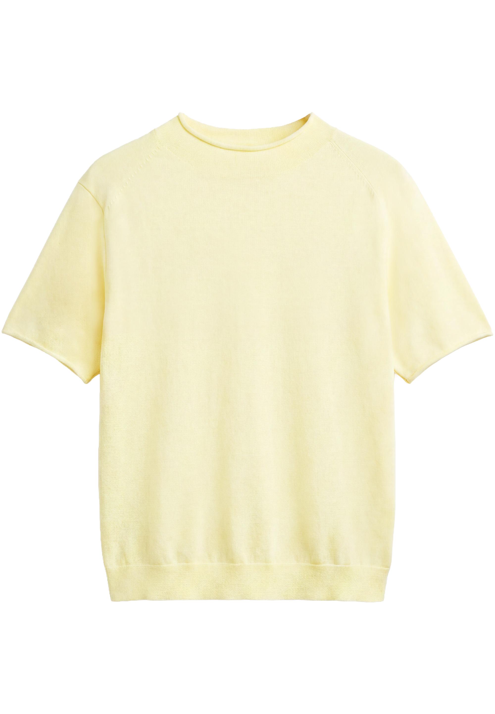 Fine knit short sleeve T-shirt — Yellow