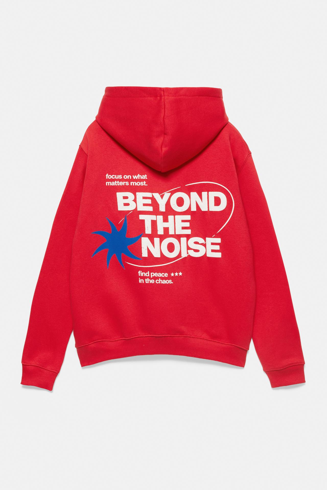 Graphic print hoodie — Red