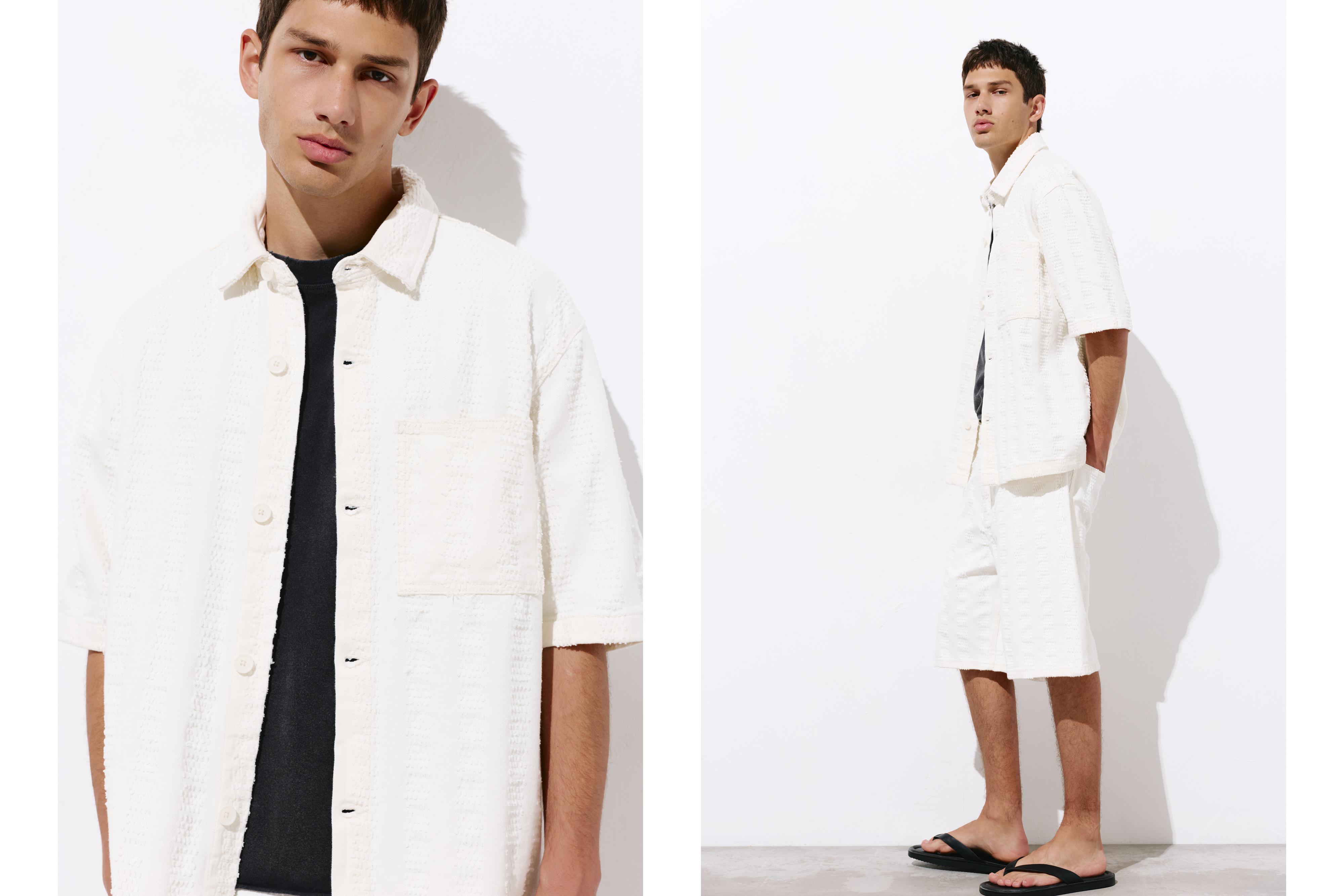 Jacquard shirt — Ecru