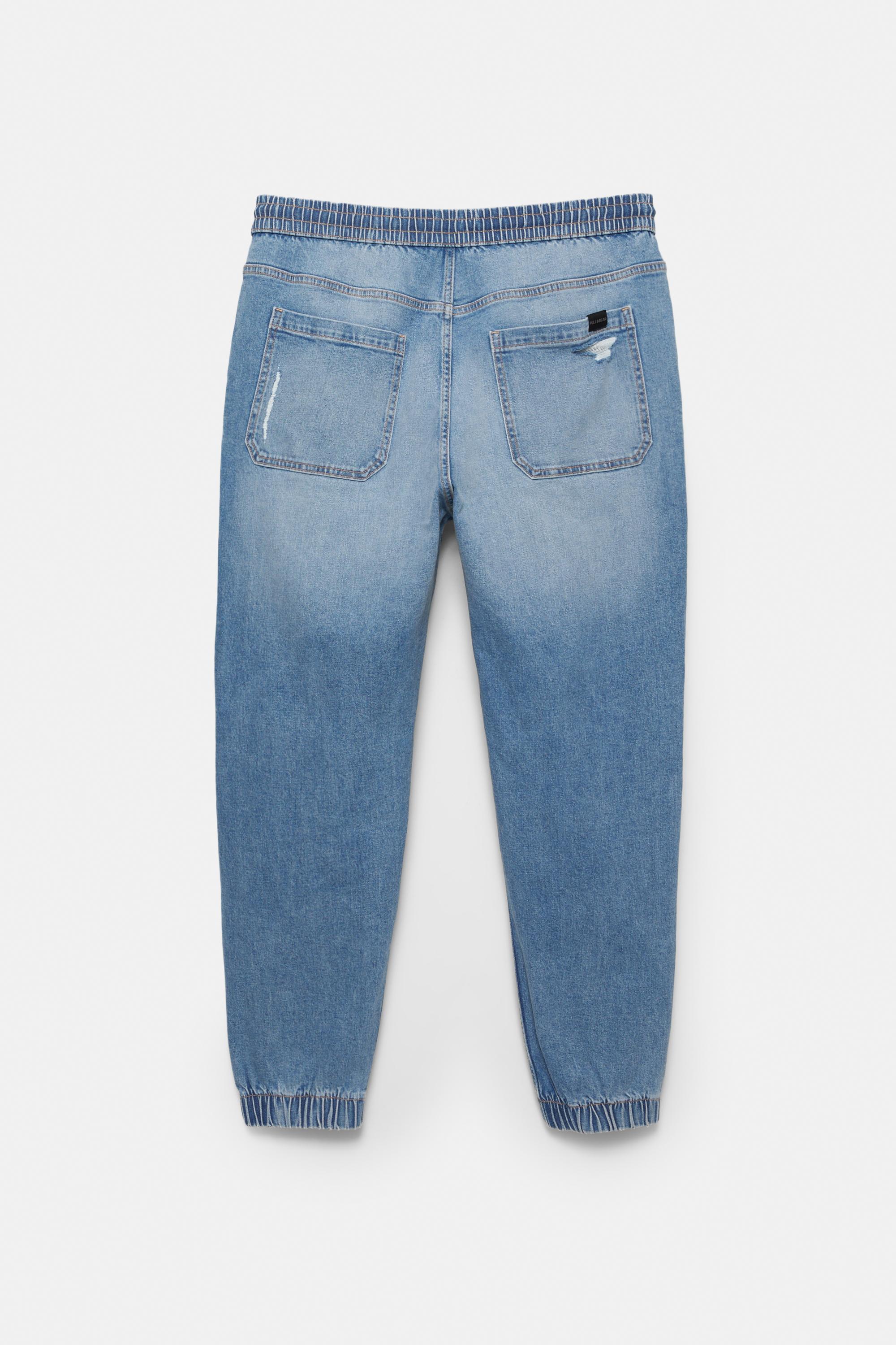 Ripped denim jogger trousers — Pale indigo