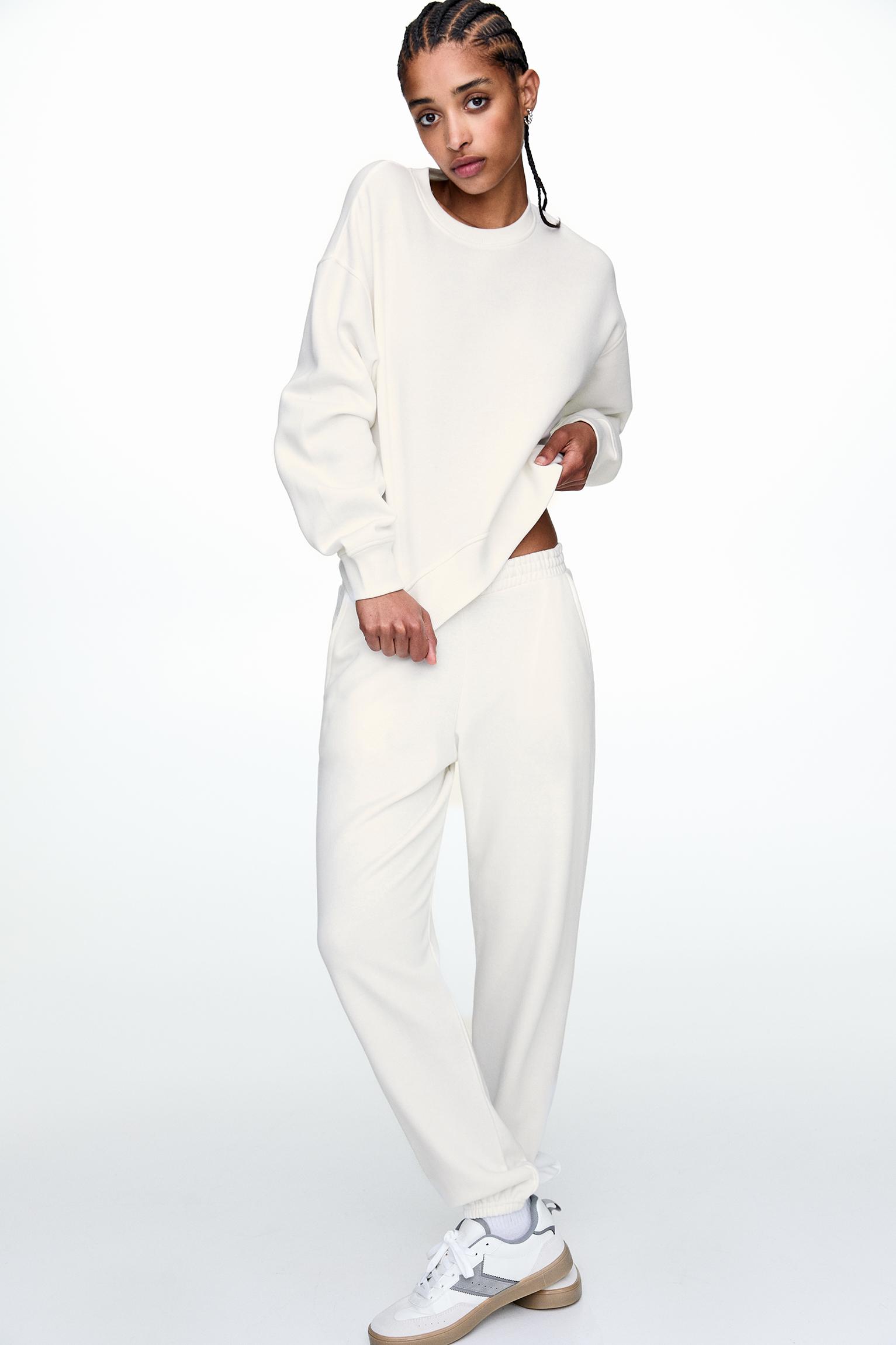 White cotton sweatsuit set sale