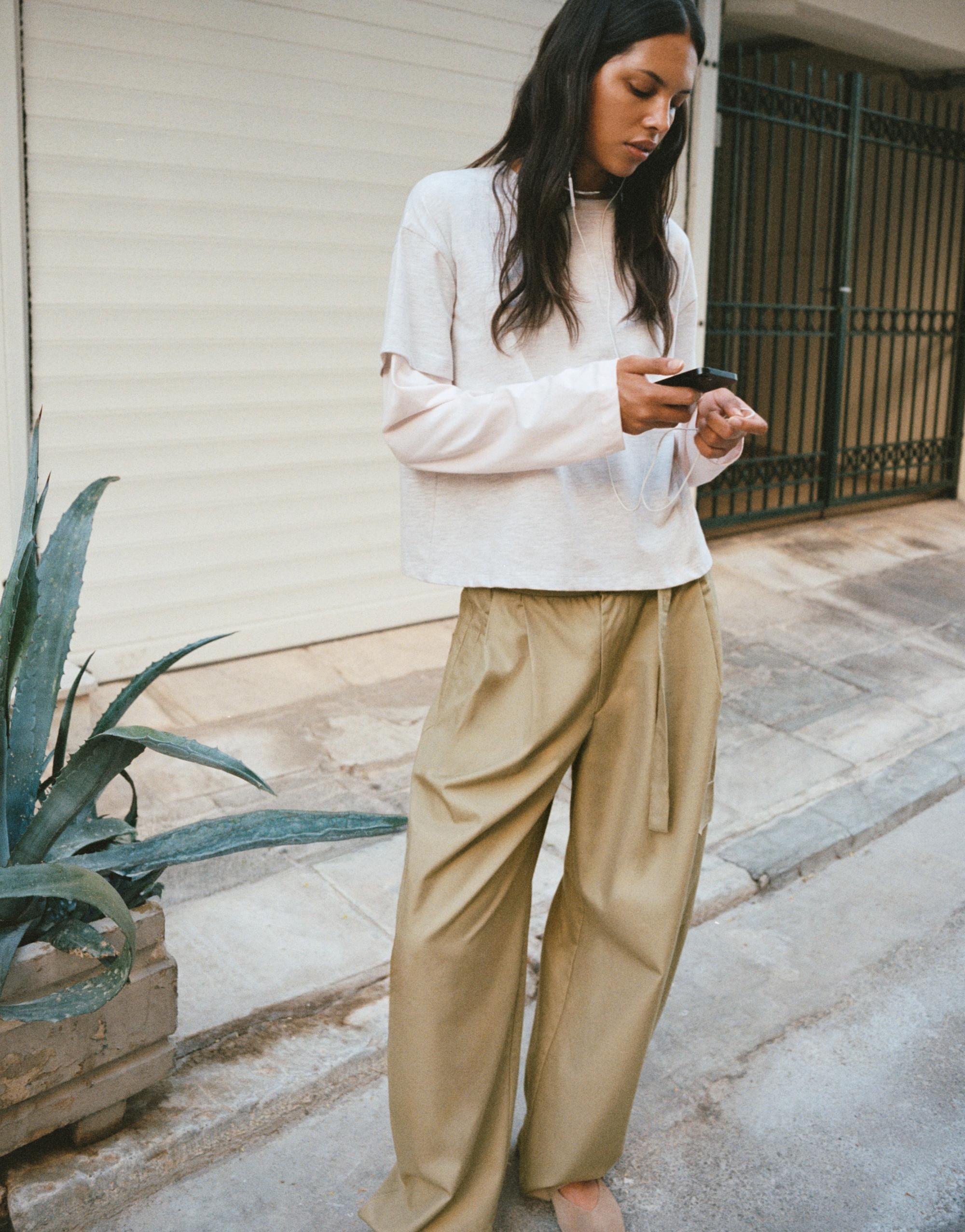 Double sleeve T-shirt — Pale grey