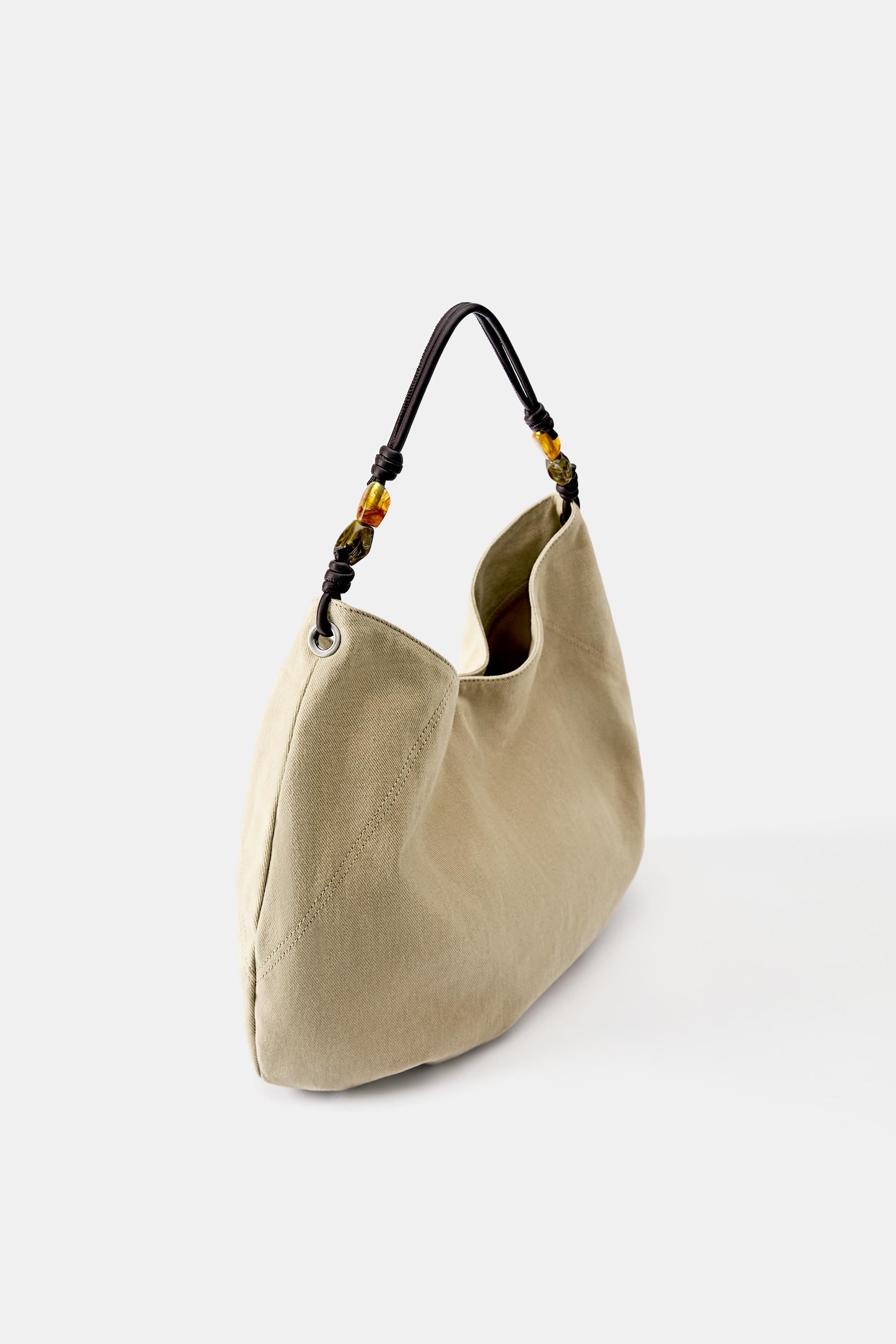 Beaded tote bag — Leather