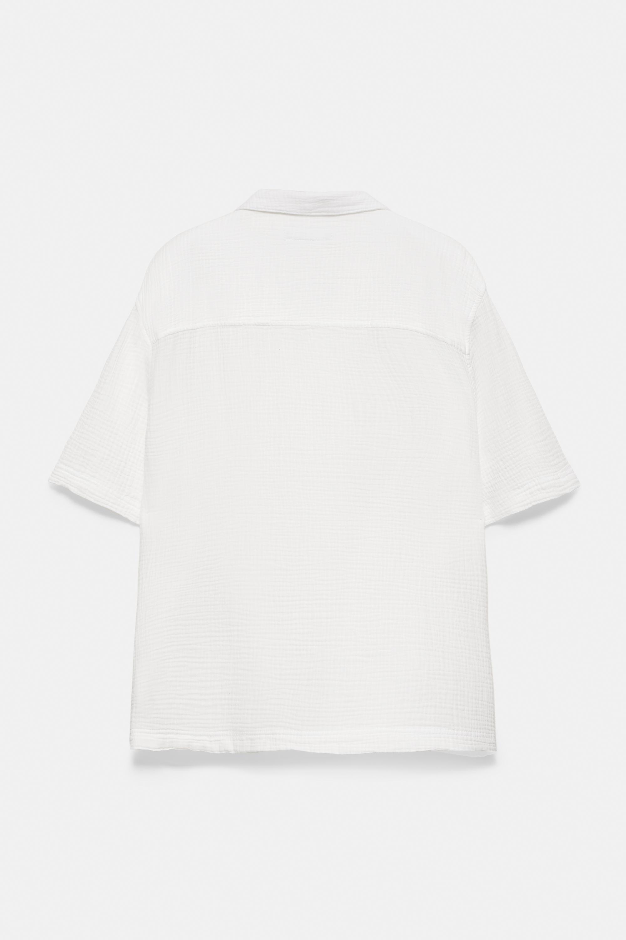 Short sleeve crepe shirt — White