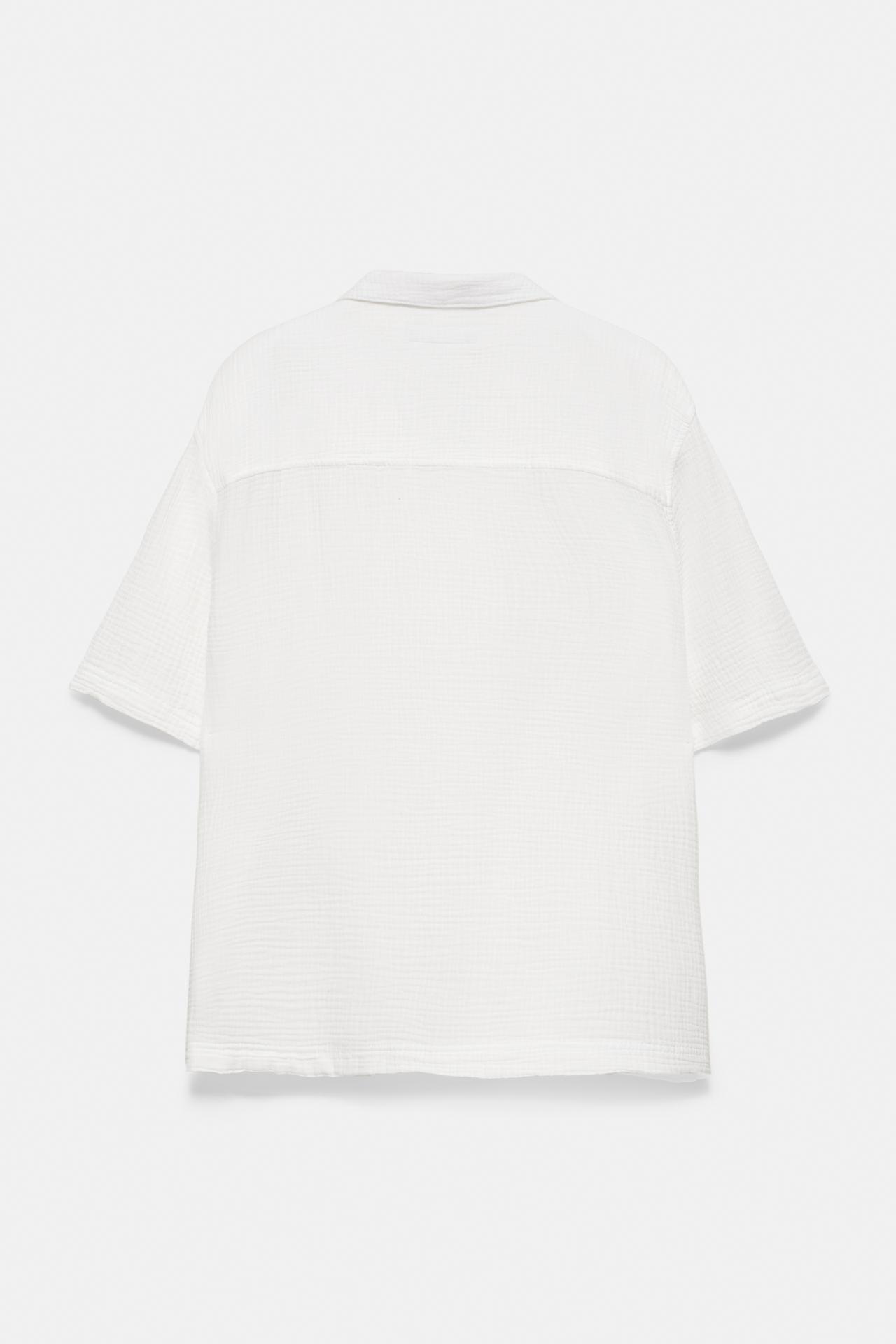 Short sleeve crepe shirt — White