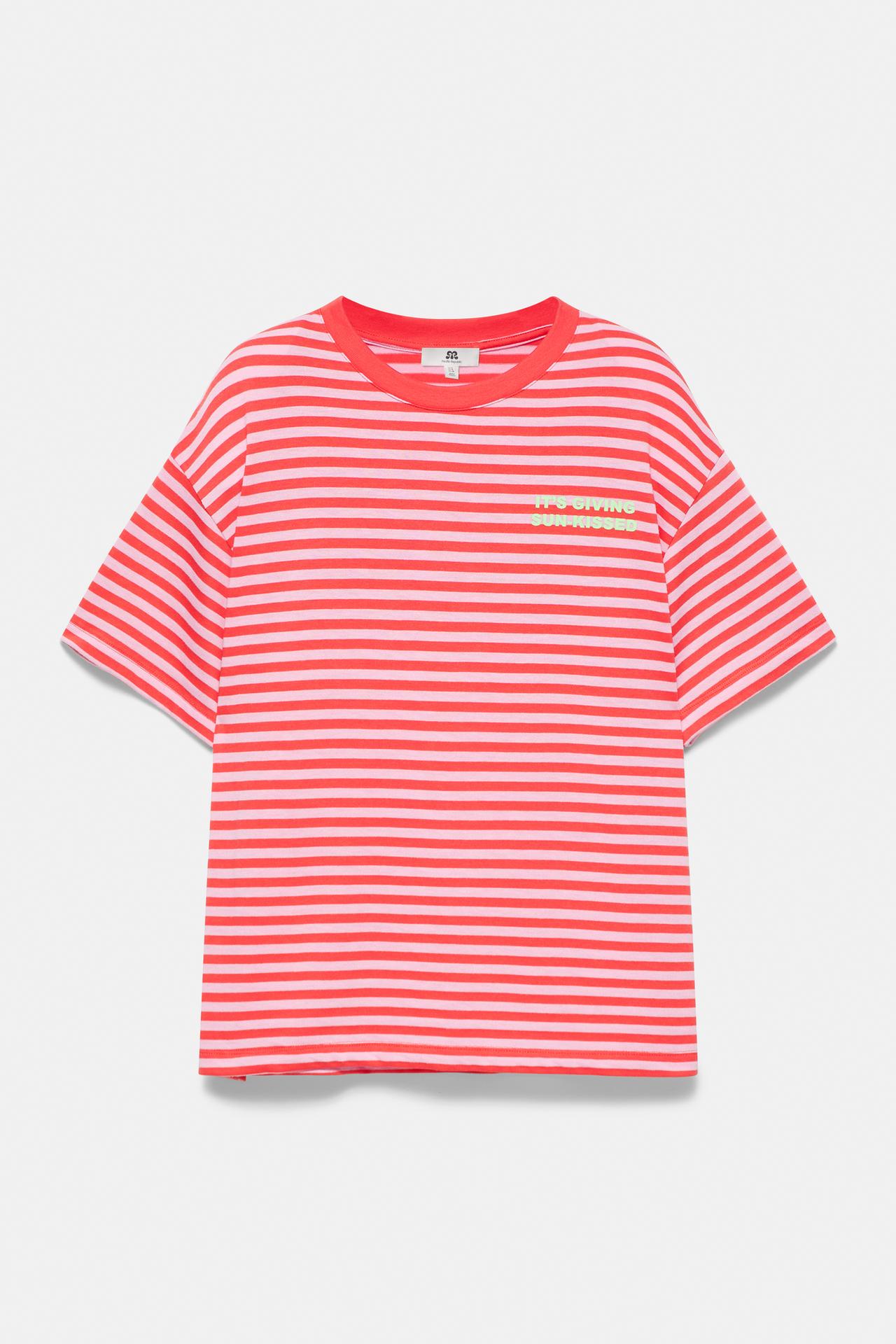 Striped T-shirt with text — 0-964