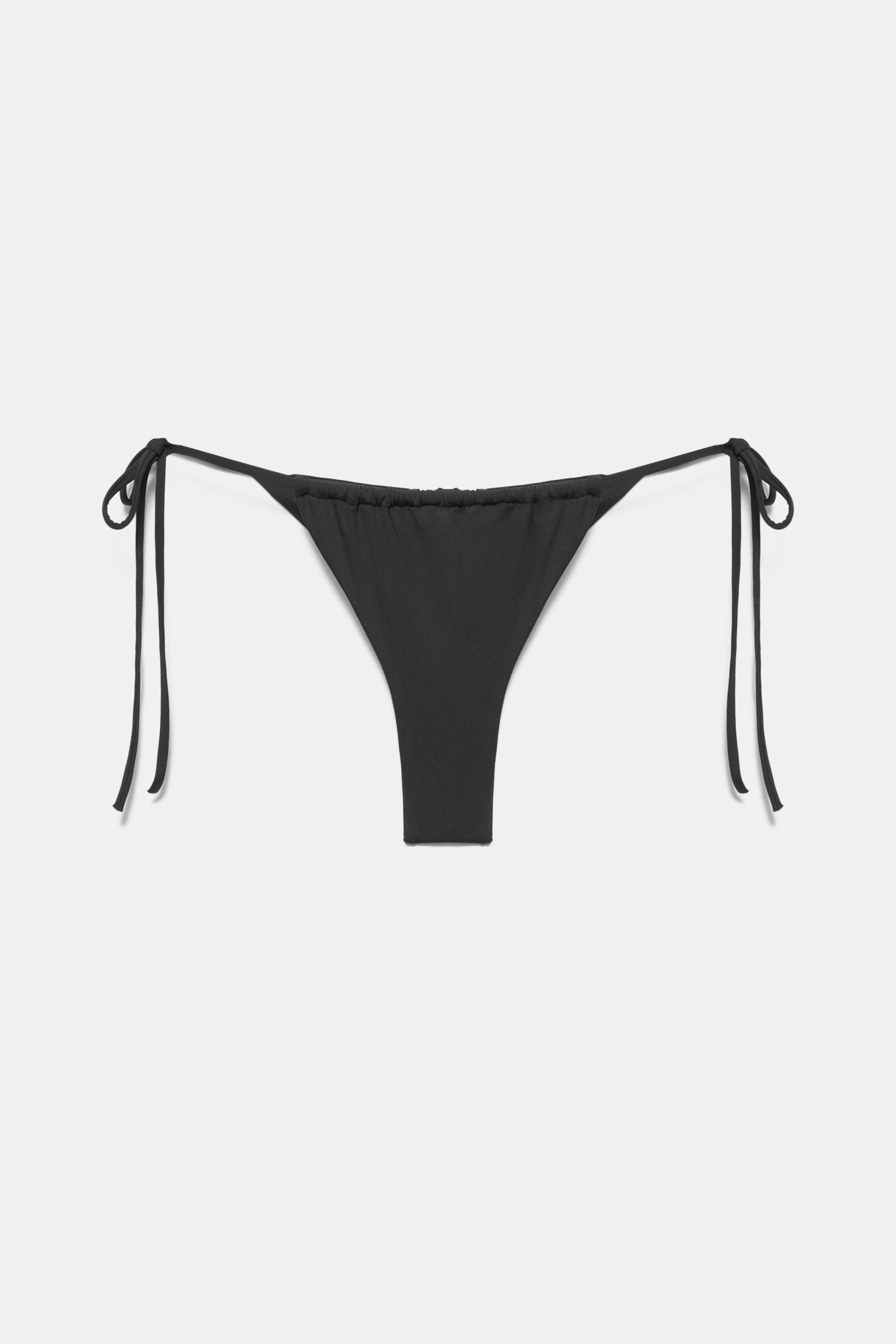 Draped bikini bottoms — Black