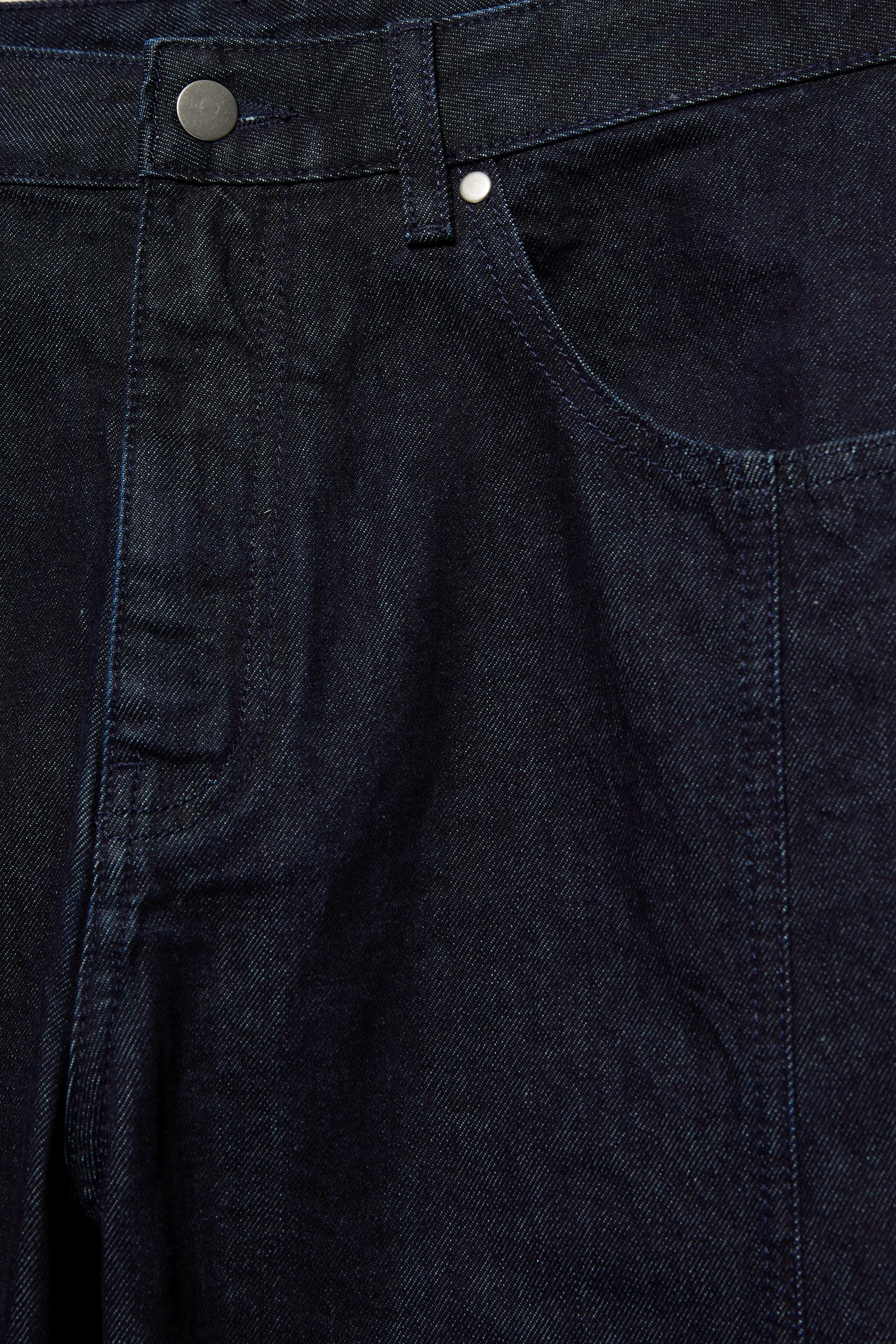 Front seam barrel jeans — Navy