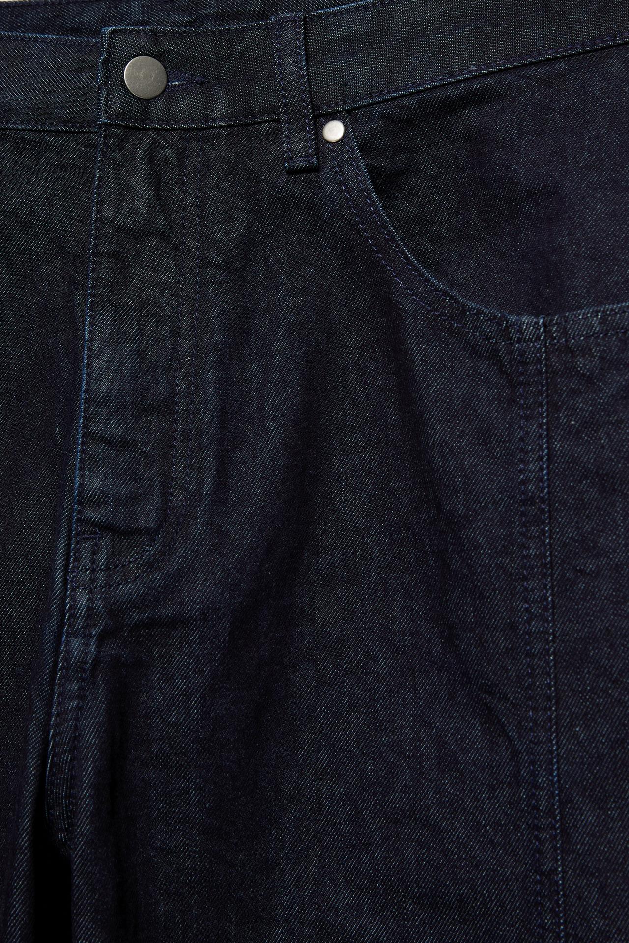 Front seam barrel jeans — Navy