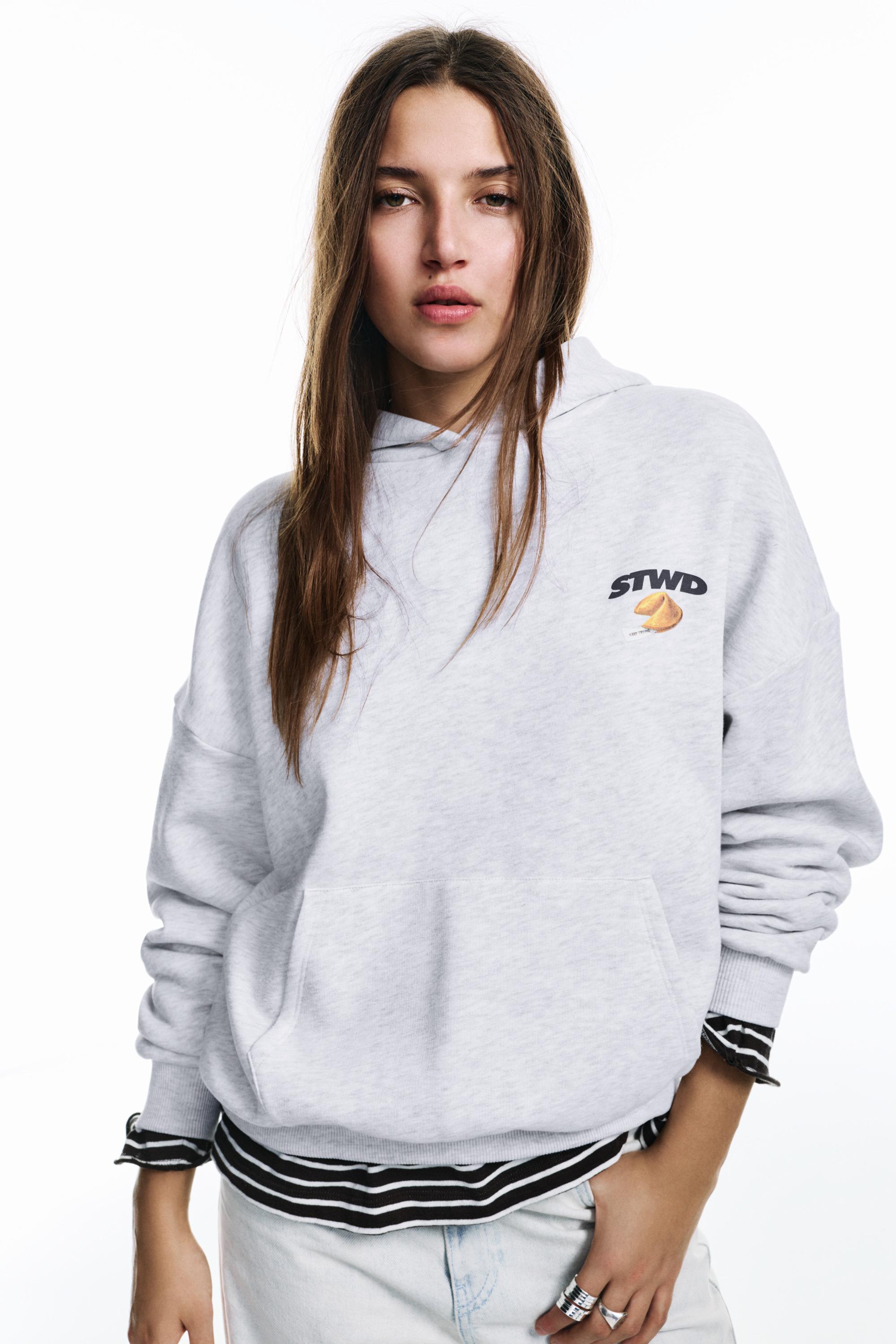 STWD fortune cookie hoodie — Grey marl
