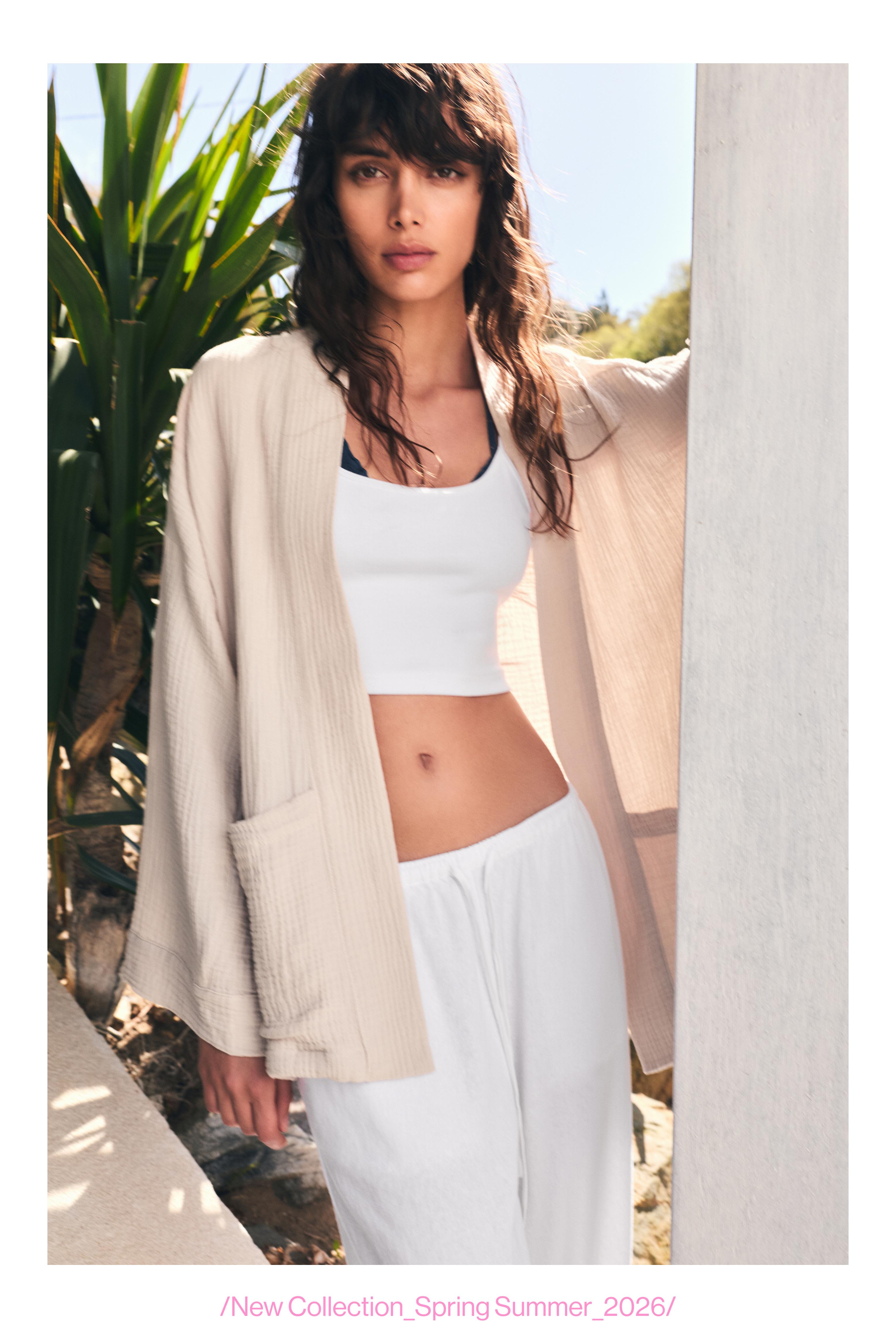 Crepe kimono — Ecru