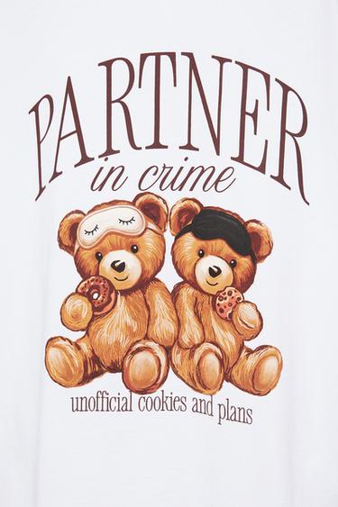 Oversize bear graphic T-shirt — Ecru 5