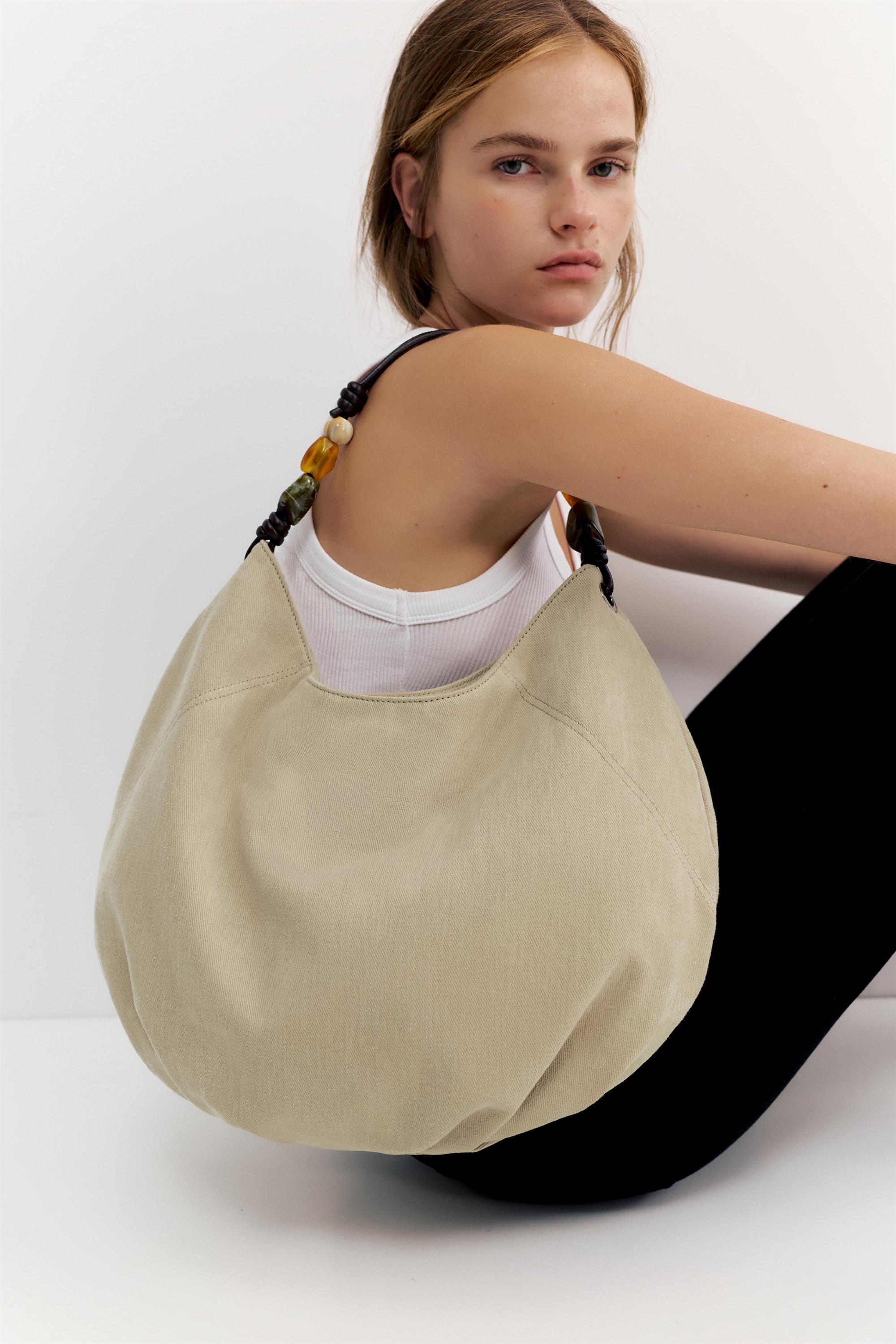 Beaded tote bag — Leather