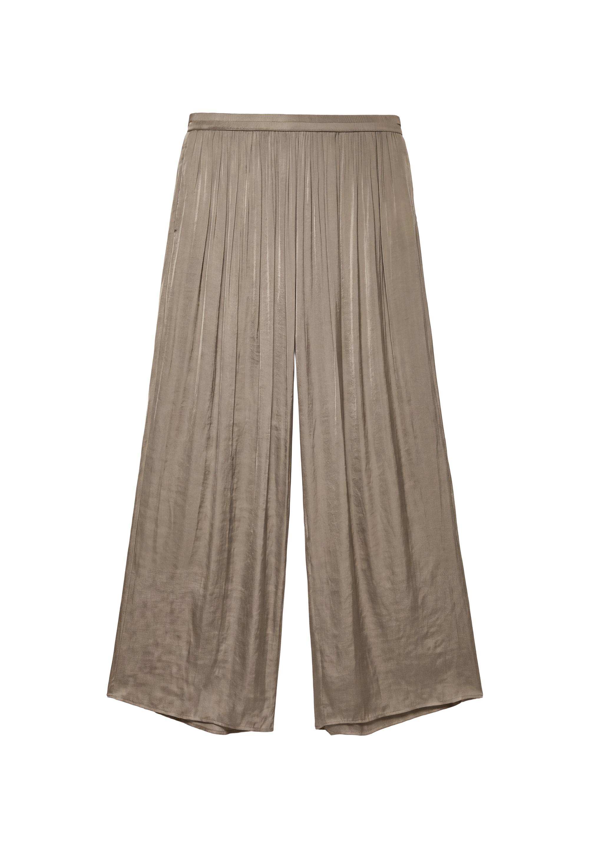 Satin wide-leg trousers — Mole brown